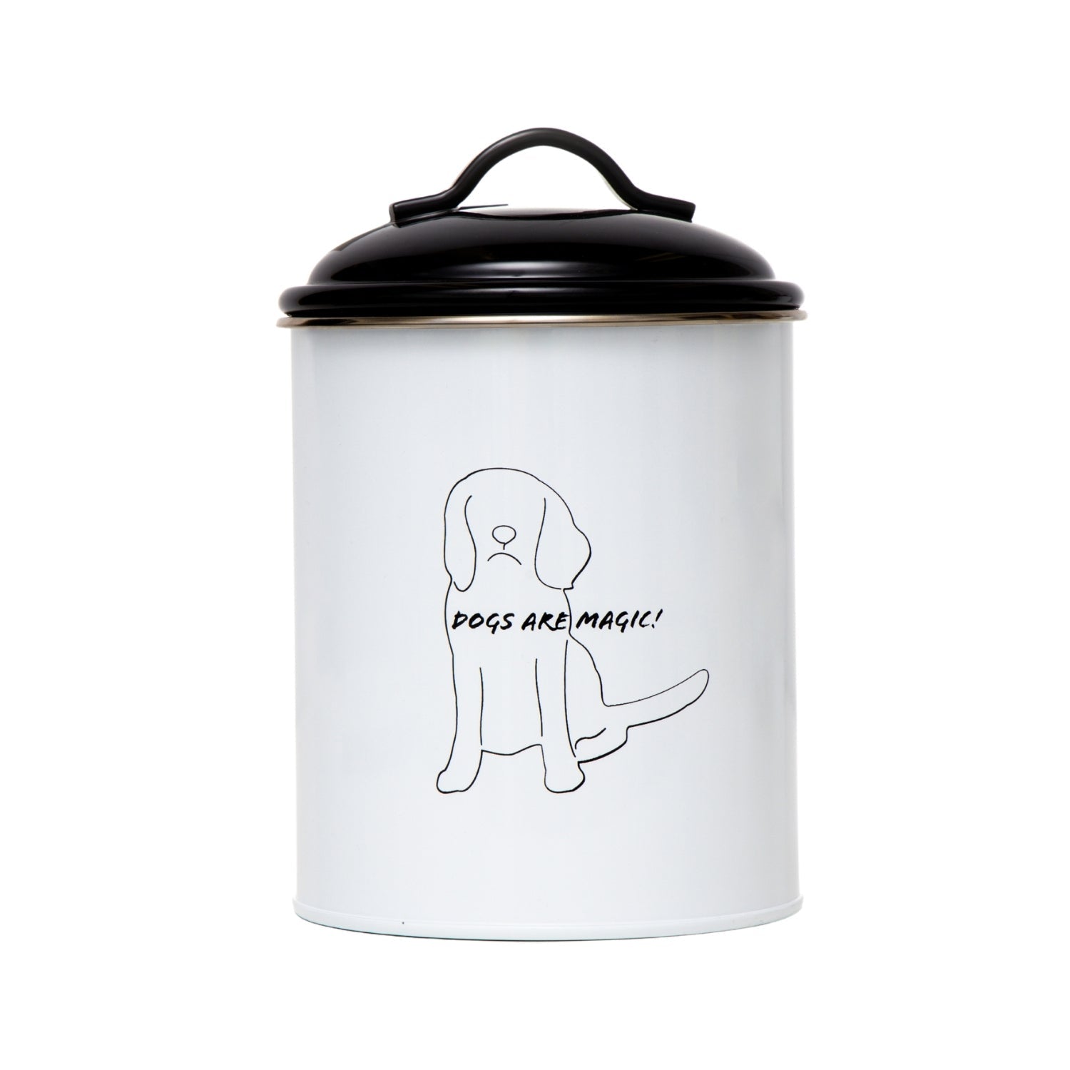 Country Living Set of 3 Pet Treat Storage Canisters – Black & White