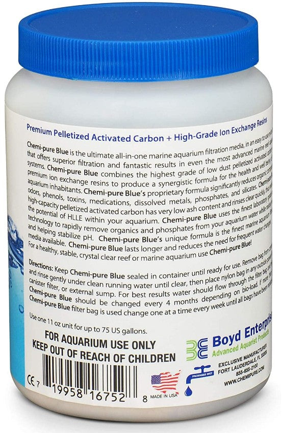 Boyd Enterprises Chemi-Pure Filtration Media, 11-Ounce, Blue, Plastic Aquarium Filter