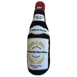 Bonne Et Filou Wine Bottle Plush Squeaky Dog Toy (Bark'Gundy Red Whine) Interactive Puppy Chew Toys For Aggressive Chewers Dog Toys For Small And Medium Dogs (1 Large Size)