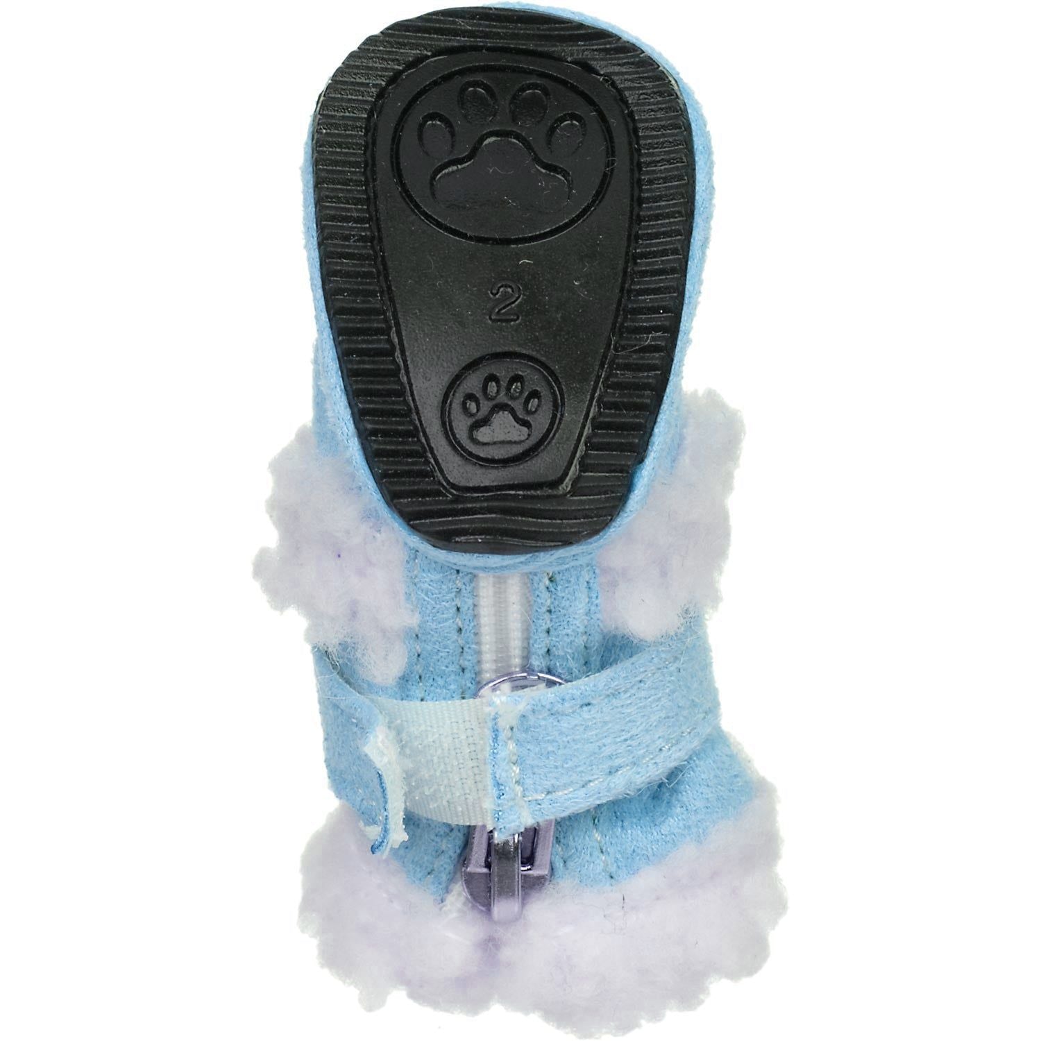 Pet Life Shearling Duggz Dog Shoes, Blue/White, Large