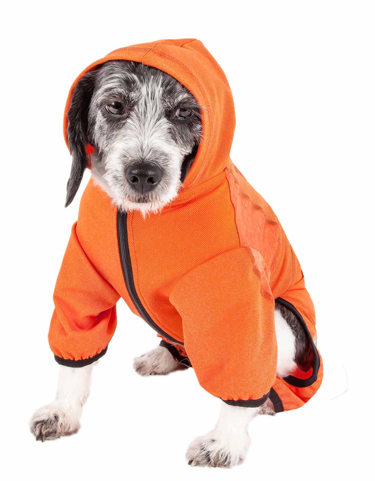 Pet Life Active 'Pawsterity' Heathered Performance 4-Way Stretch Two-Toned Full Bodied Hoodie(D0102H7081W.)