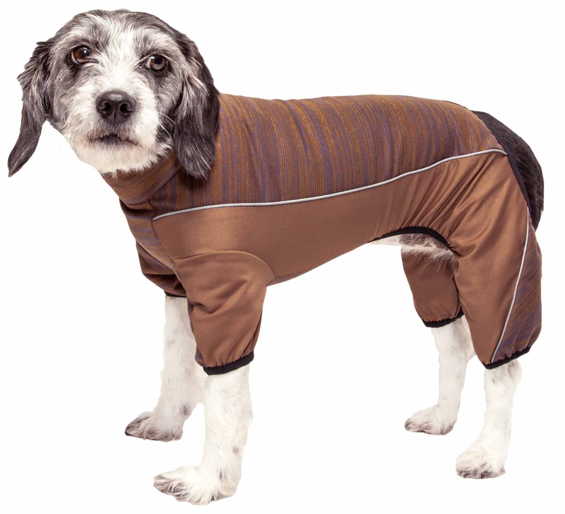 Pet Life Active 'Chase Pacer' Heathered Performance 4-Way Stretch Two-Toned Full Body Warm Up(D0102H70Kxg.)