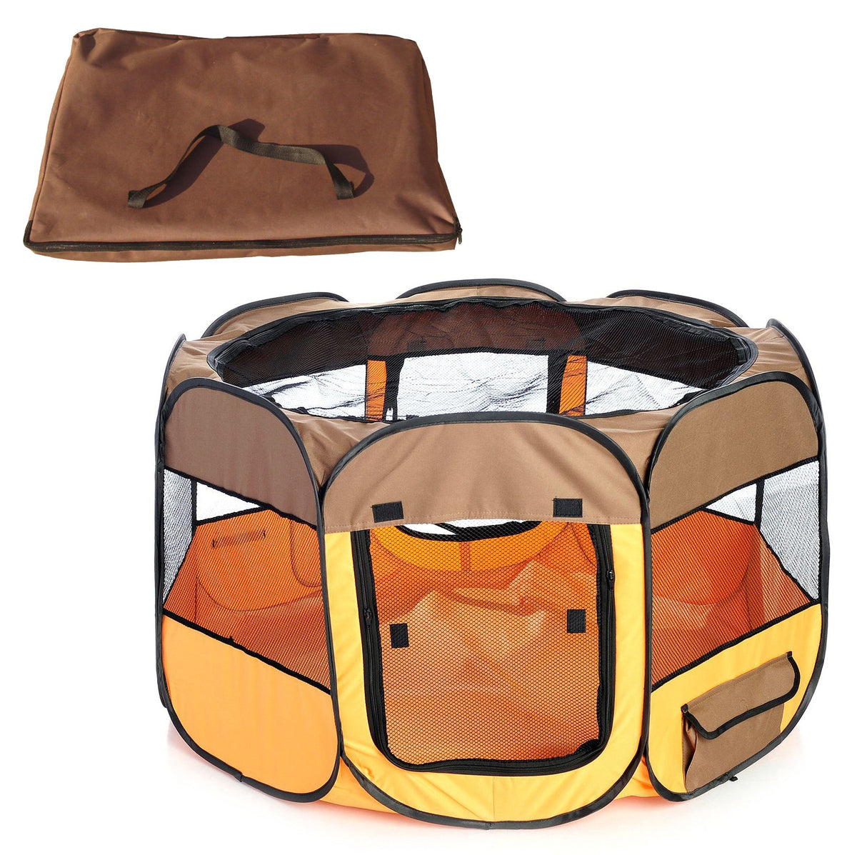 All-Terrain' Lightweight Easy Folding Wire-Framed Collapsible Travel Pet Playpen(D0102H7Lcky.)