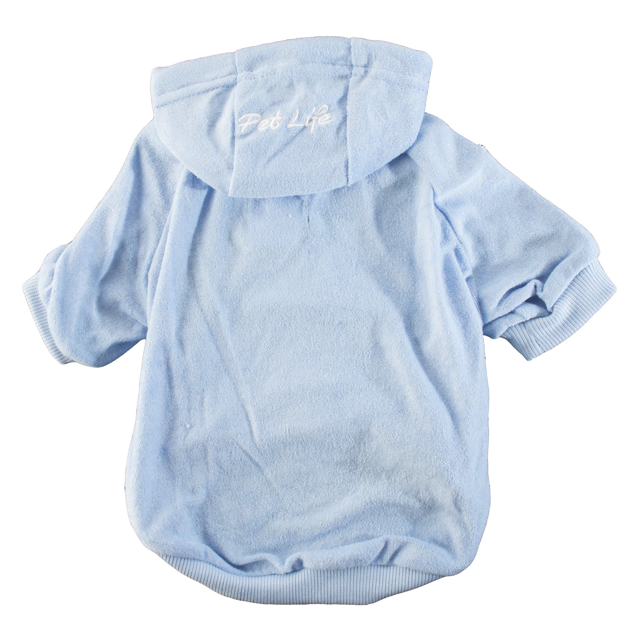Pet Life French Terry Pet Hoodie Teal Blue Xs