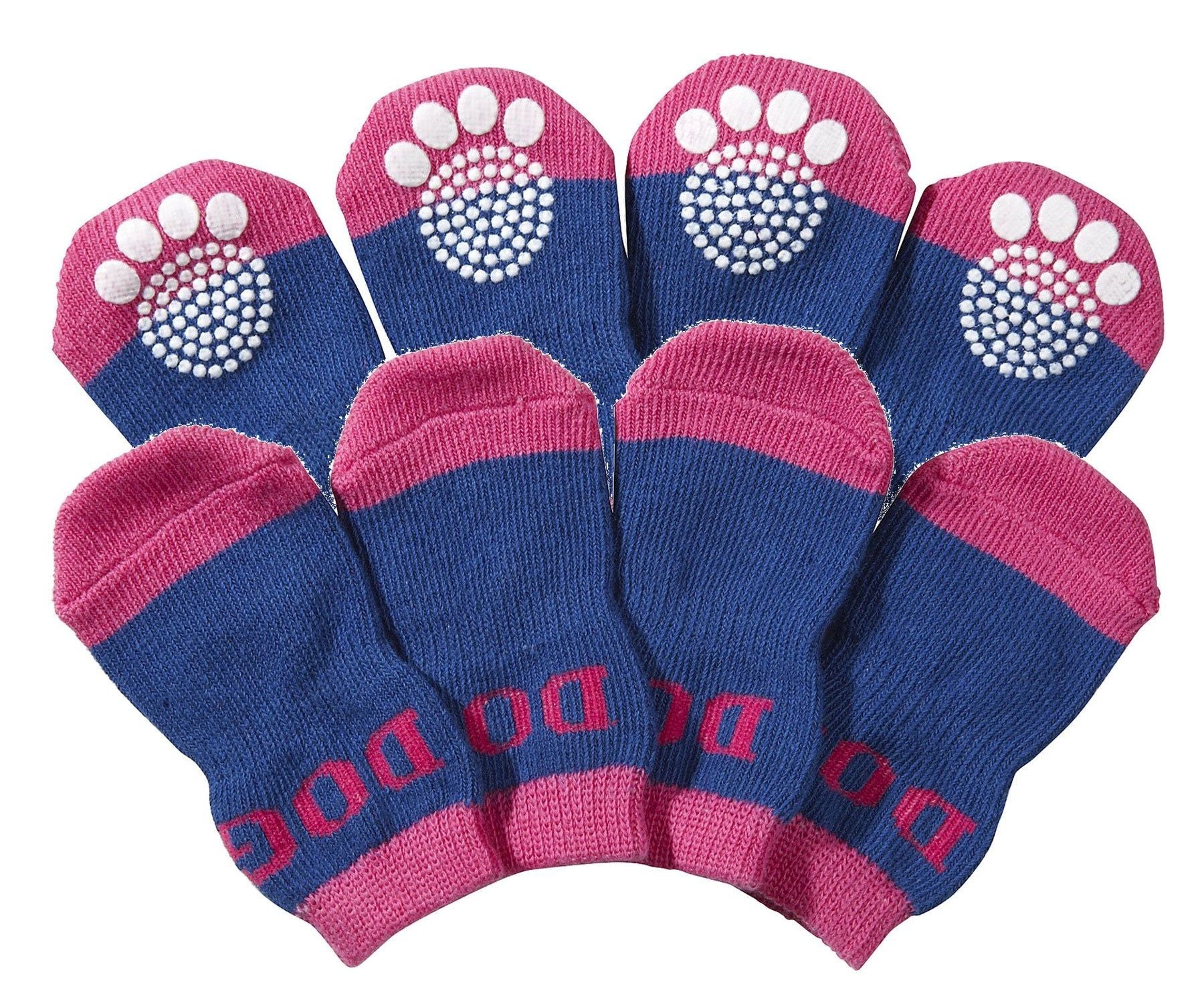 Pet Life Dog Socks Pink and Blue Med/Lg