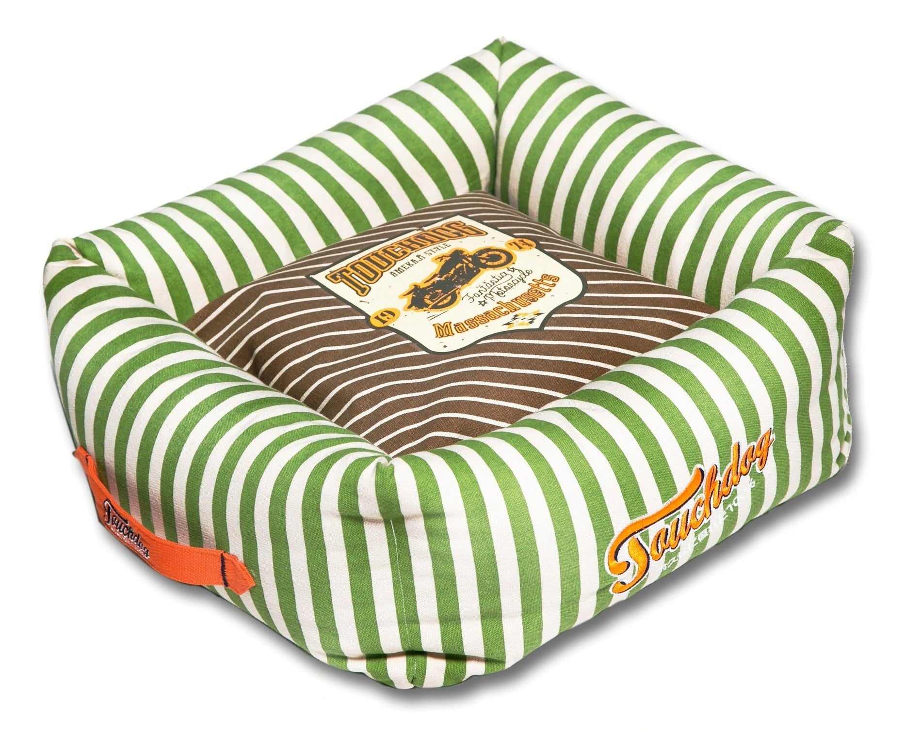 Touchdog Neutralstriped Ultraplush Easy Wash Squared Designer Dog Bed(D0102H7Lnla.)