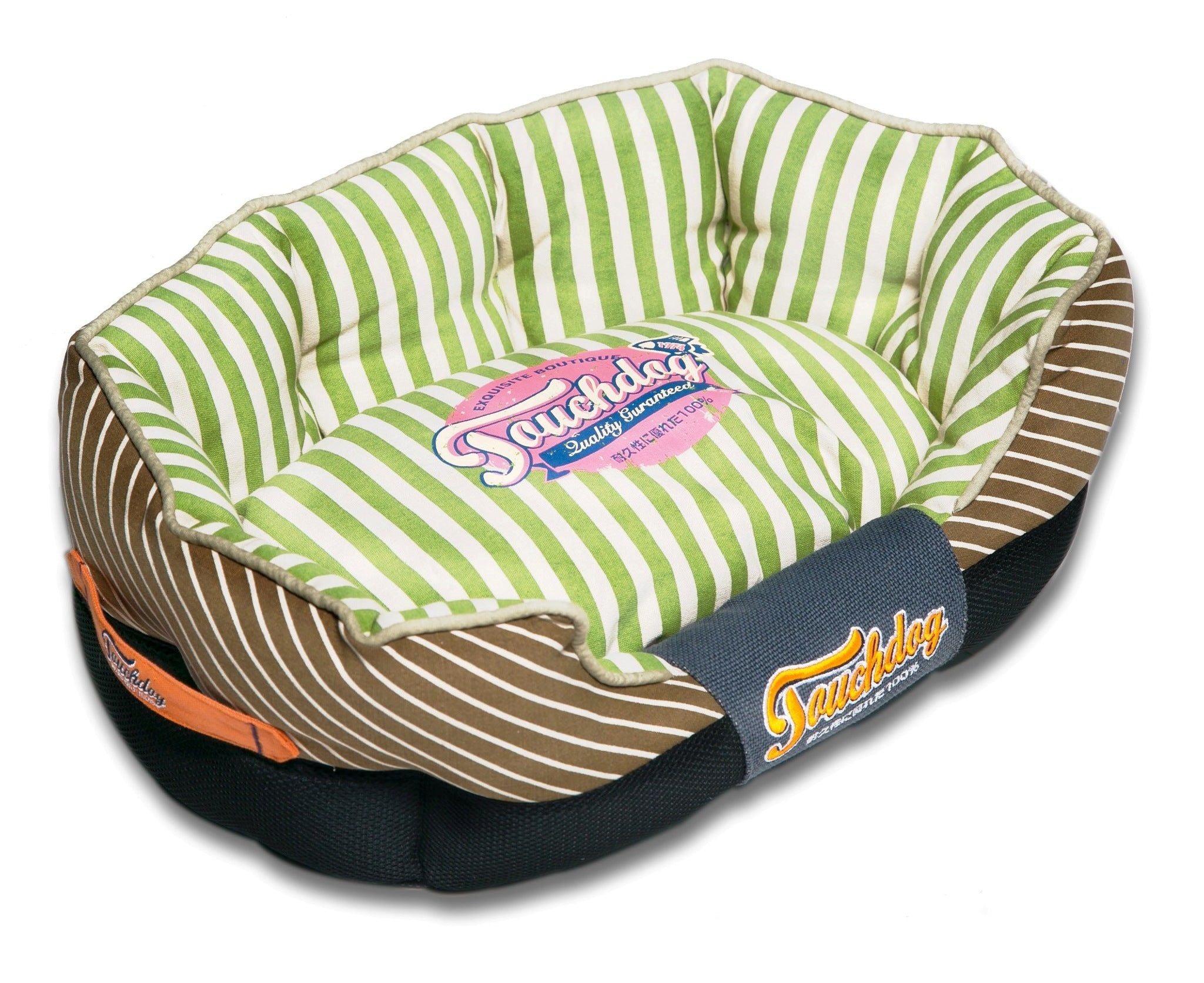 Touchdog Neutralstriped Ultraplush Rectangular Rounded Designer Dog Bed(D0102H7Lnq7.)