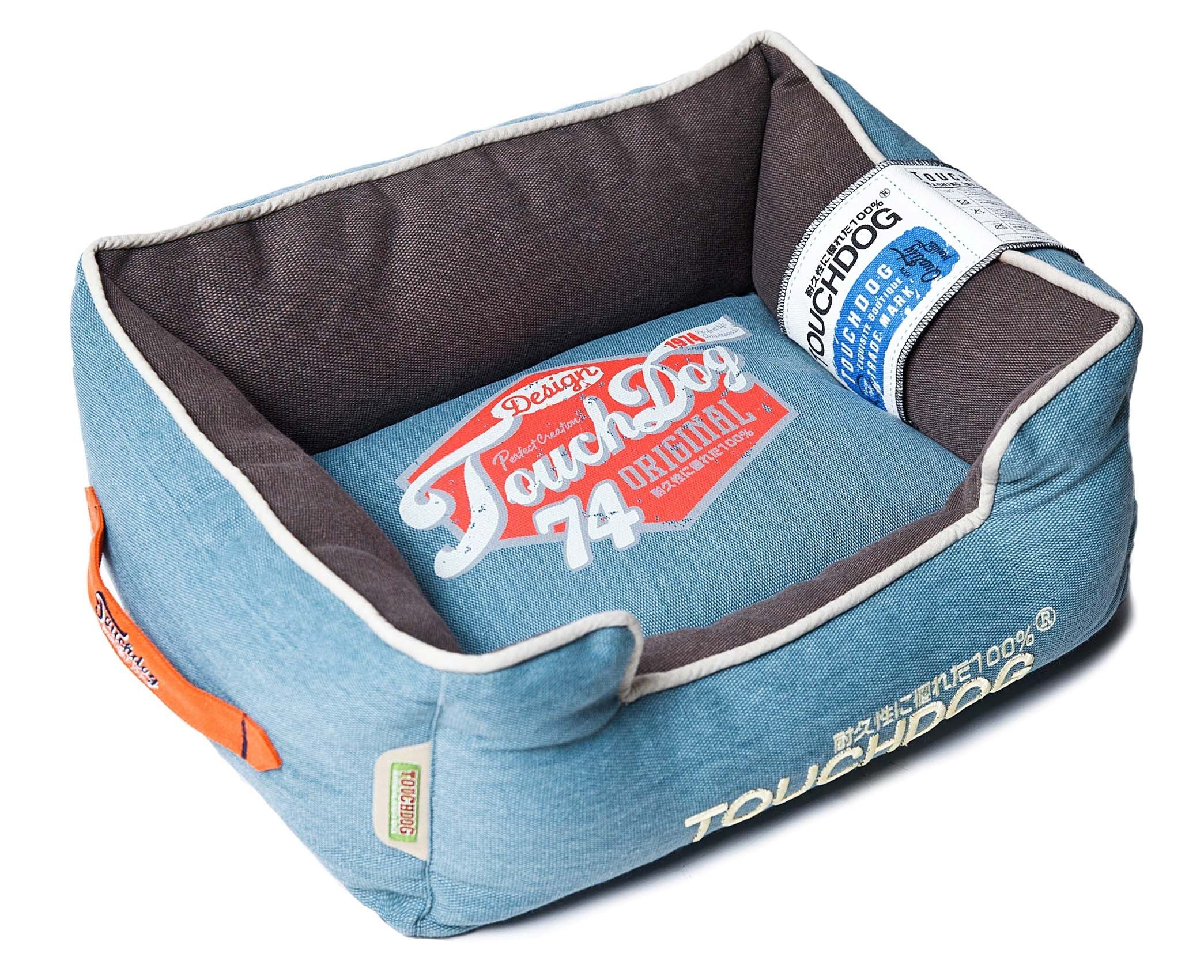 Touchdog Original Sporty Vintage Throwback Reversible Plush Rectangular Dog Bed(D0102H7Lw8W.)