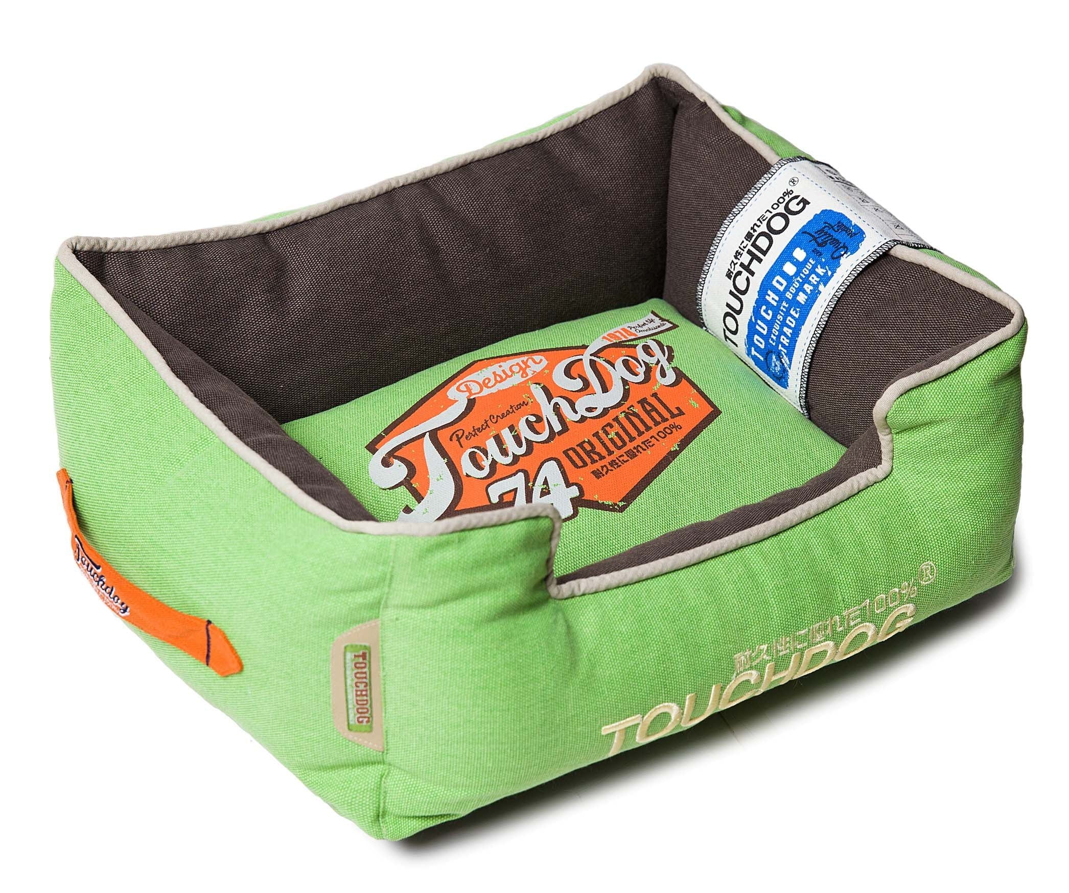 Touchdog Original Sporty Vintage Throwback Reversible Plush Rectangular Dog Bed(D0102H7Lwkw.)