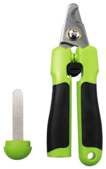 Pet Life 'Clip N' File' Green 2-in-1 Grooming Pet Nail Clipper with Built-in Concealed Filer
