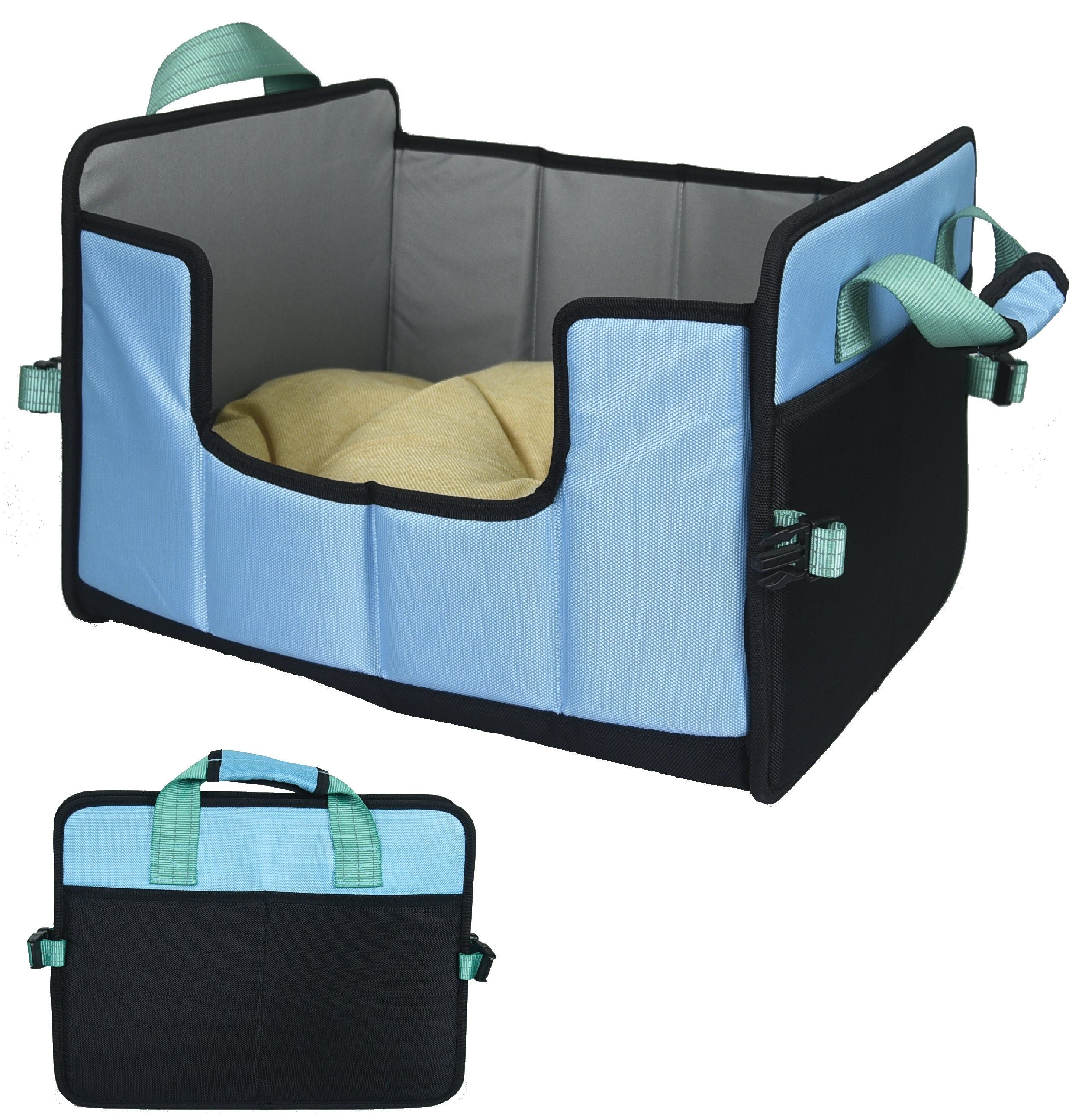 Pet Life Travel-Nest Folding Travel Cat and Dog Bed, LG, Blue