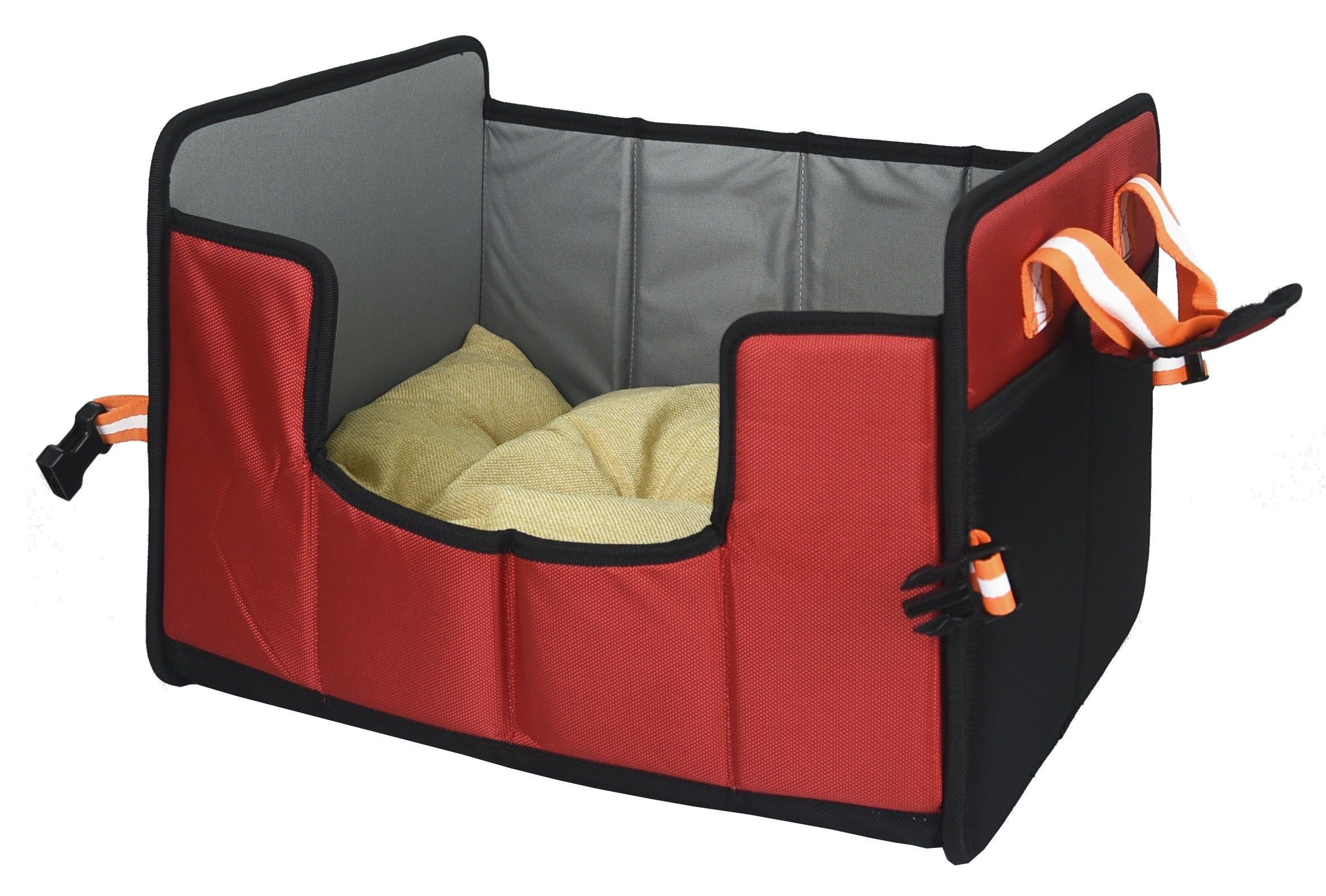 Pet Life Travel-Nest Folding Travel Cat and Dog Bed, LG, Red