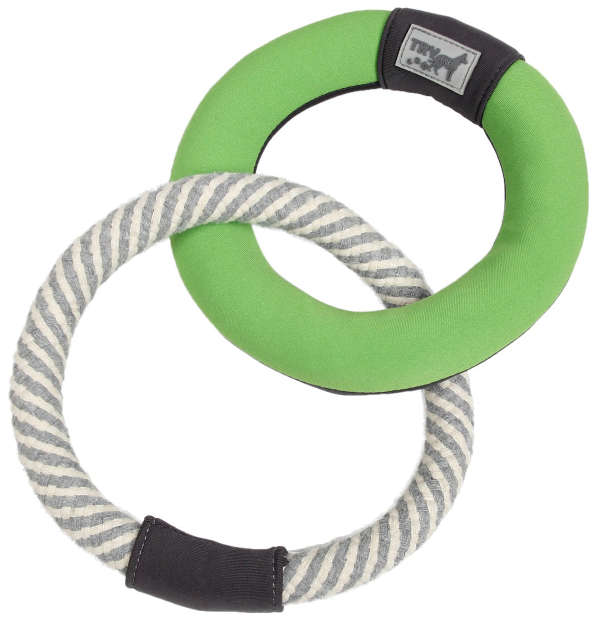 Pet Life  'Ring Toss' Dual-Connecting Jute Rope And Floating Ring Dog Toy(D0102Haxiav.)