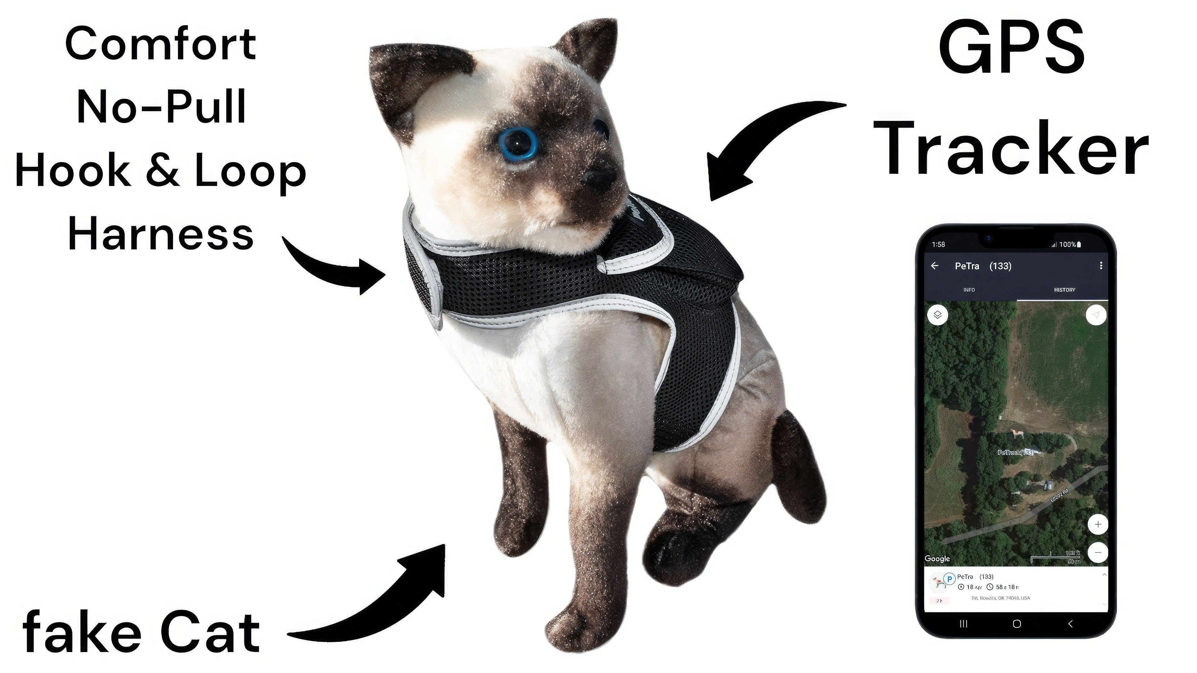 GPS GSM Waterproof Pet Tracker Rechargeable Portable Tracking Device Size:XL
