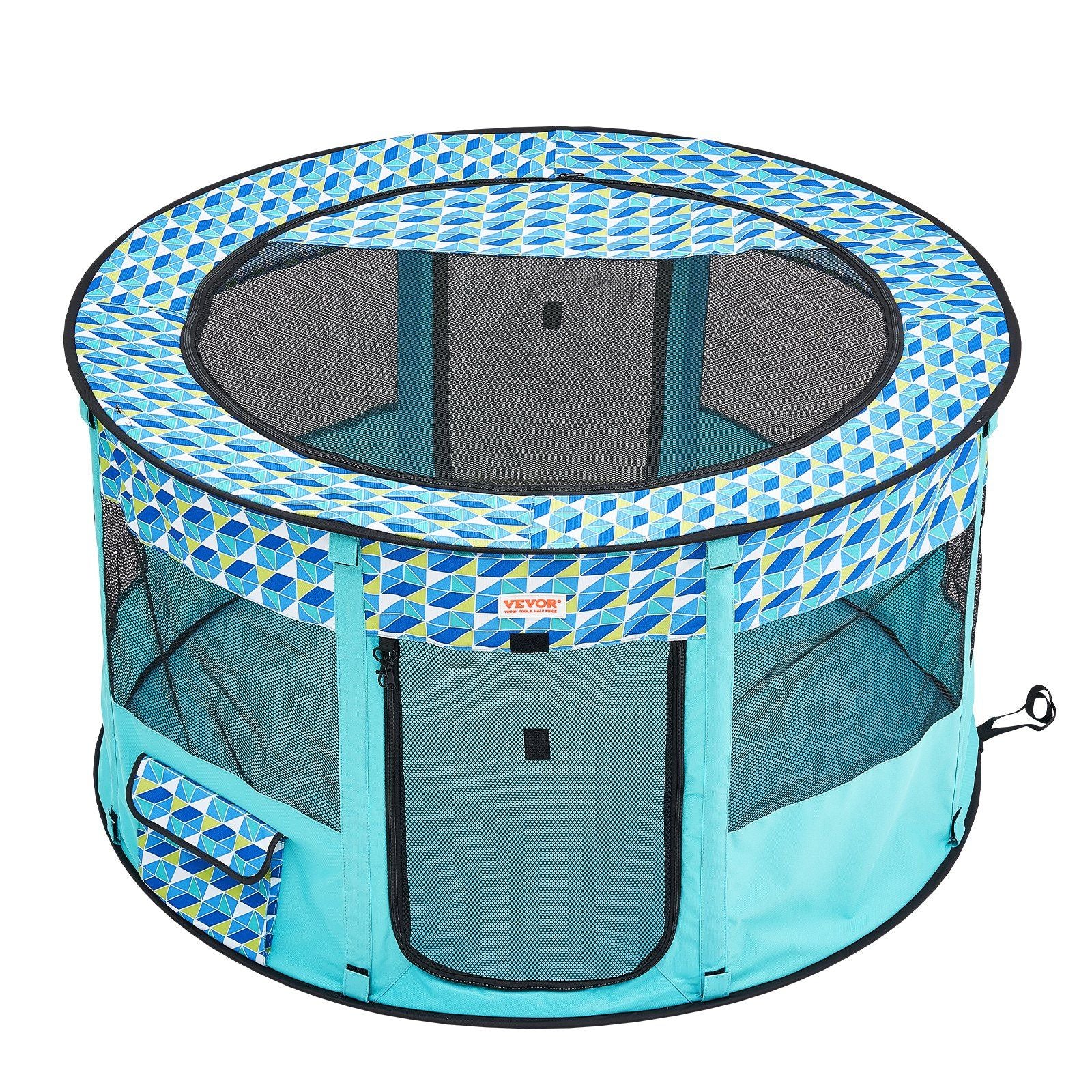VEVOR Foldable Pet Playpen, 44 x 44 x 24 Portable Dog Playpen, Crate Kennel for Puppy, Dog, Cat, Waterproof 600D Oxford Cl