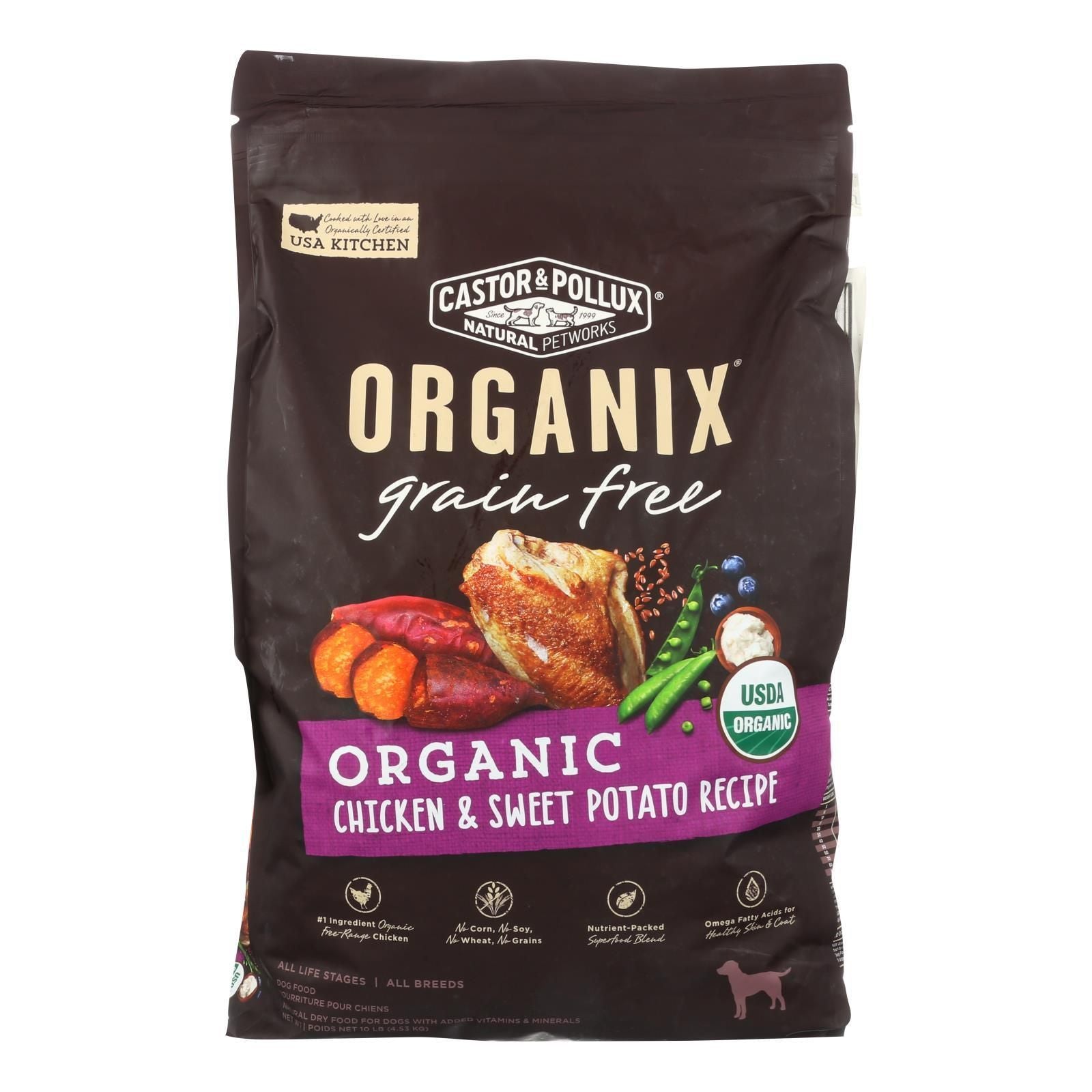 Castor and Pollux - Organix Grain Free Dry Dog Food - Chicken and Sweet Potato - CS of 1-10 lb.(D0102HH65R6.)