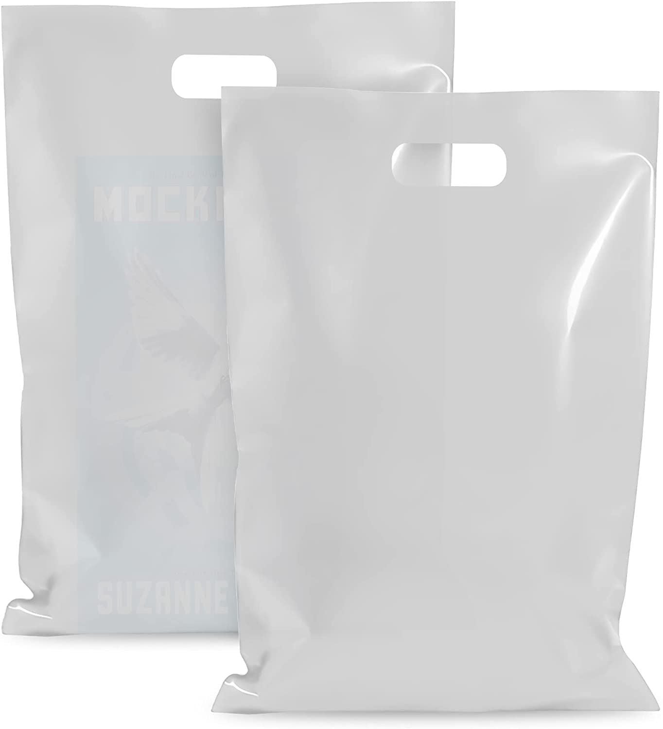 Pack of 1000 Brown Shopping Bags with Die cut Handle 15 x 15 Thickness 25 micron High Density Polyethylene Bags 15x15 Lightweigh