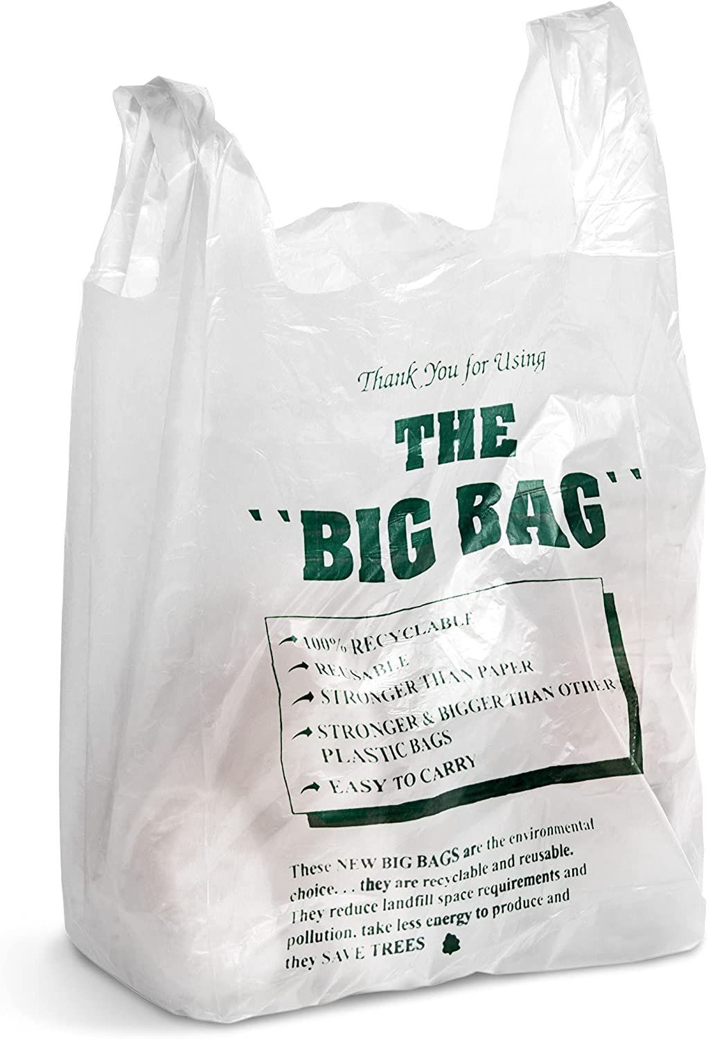 Pack of 2000 Thank You Plastic Bags 10 x 5 x 18 carry-Out T-Shirt Bags 10x5x18 Thickness 065 mil Reusable Preprinted Shopping Ba
