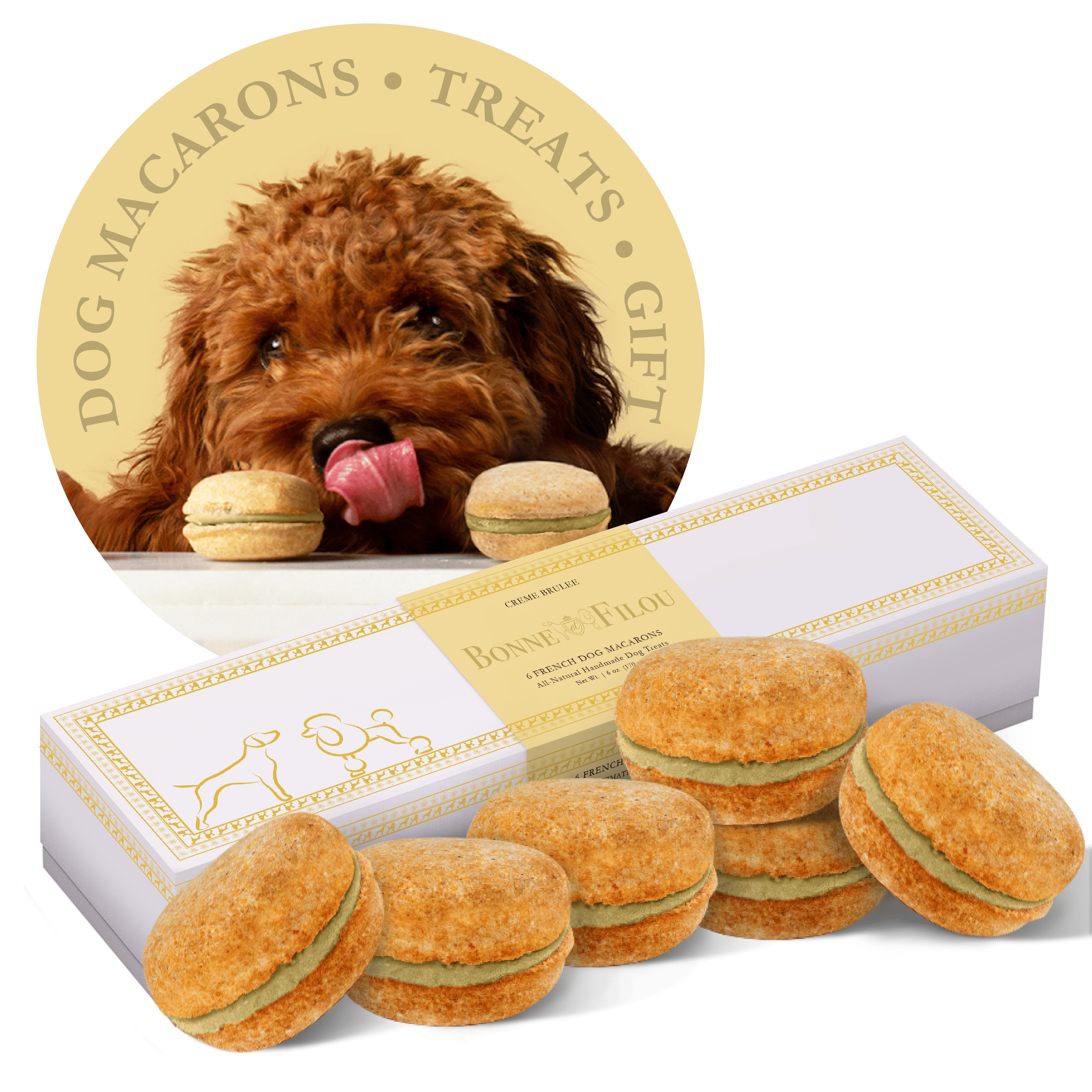 Dog Macarons - count of 6 (Dog Treats  Dog gifts)(D0102HIRLM7)
