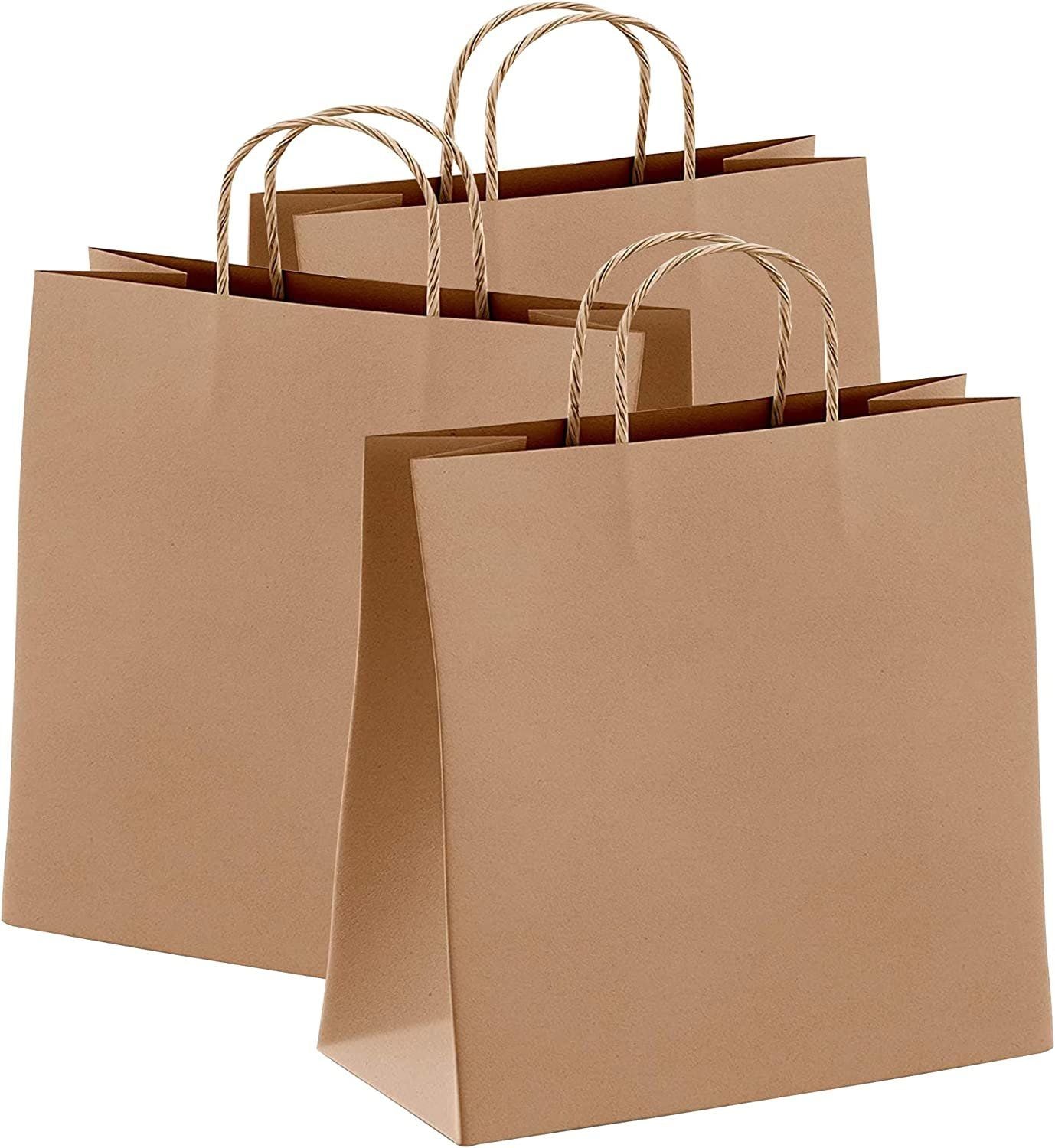 PUREVAcY Teal Kraft Paper Bags 16 x 6 x 12 in Bulk Pack of 25 Large Favor Shopping Bags with Handles craft Recycled Paperbags wi