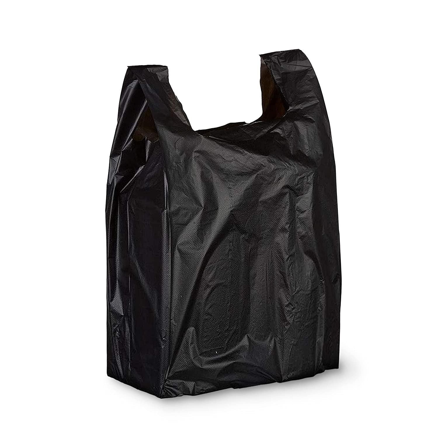 Pack of 450 White T-Shirt Plastic Bags 18 x 8 x 32 carry-Out Bags 18x8x32 Thickness 15 Micron Unprinted Shopping grocery Bags Ha
