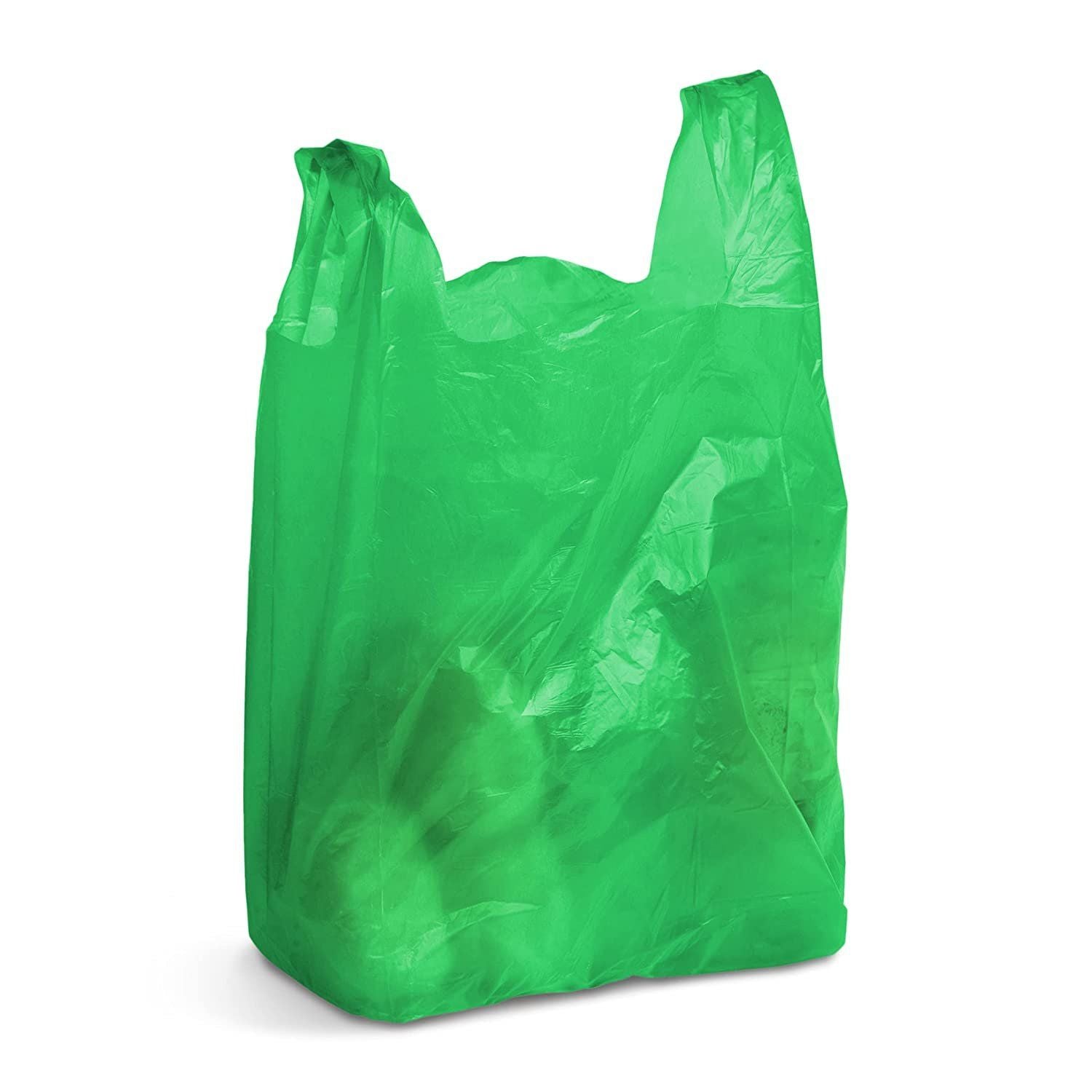 Pack of 400 Blue T-Shirt Plastic Bags 18 x 8 x 32 carry-Out Bags 18x8x32 Thickness 18 Micron Unprinted Shopping grocery Bags Han