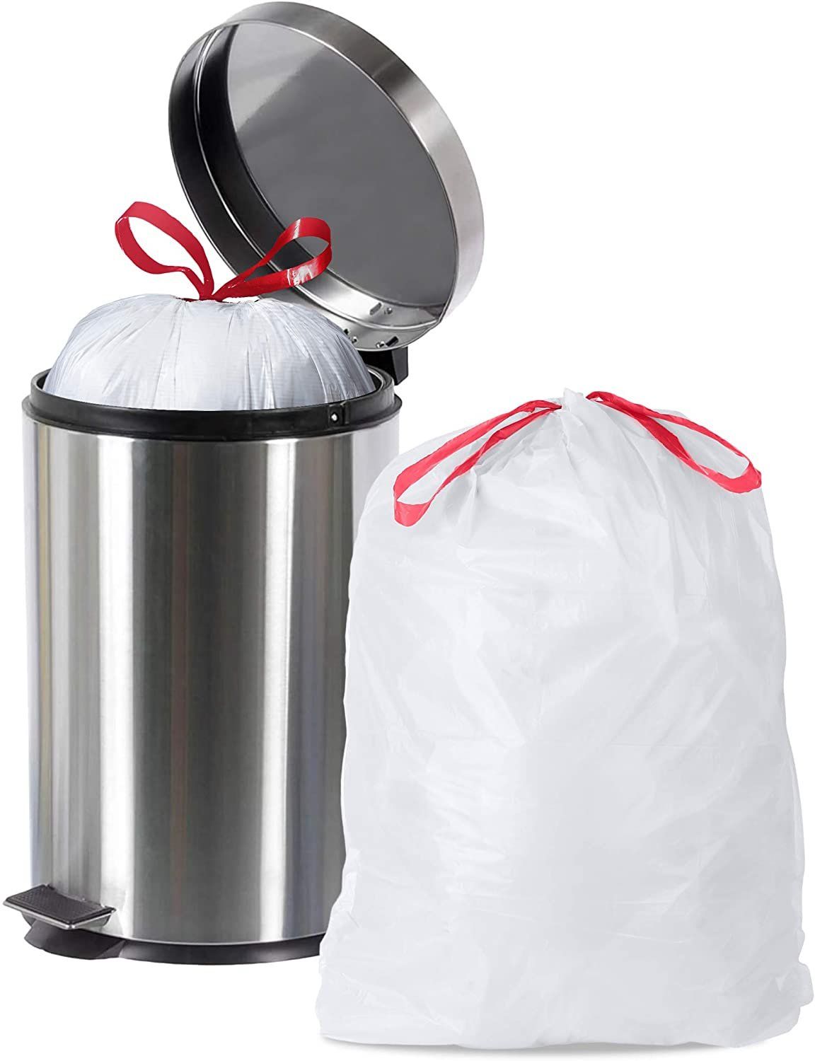 Pack of 150 clear Liners with Draw Tape 285 x 38 23 gallon Low Density Polyethylene Bags 1 mil Side Sealed Unprinted Poly Bags f