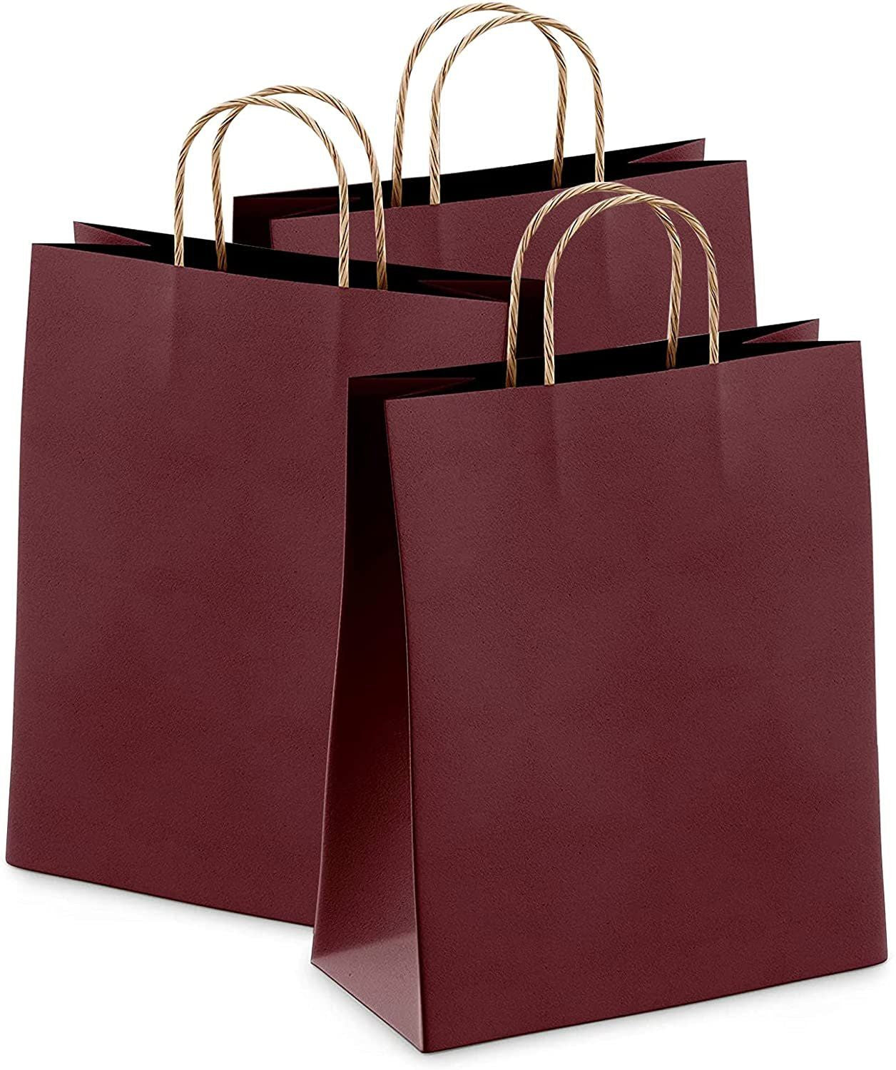 PUREVAcY Brown Kraft Paper Bags 13 x 7 x 17 in Bulk Pack of 250 Large Favor Shopping Bags with Handles craft Recycled Paperbags 