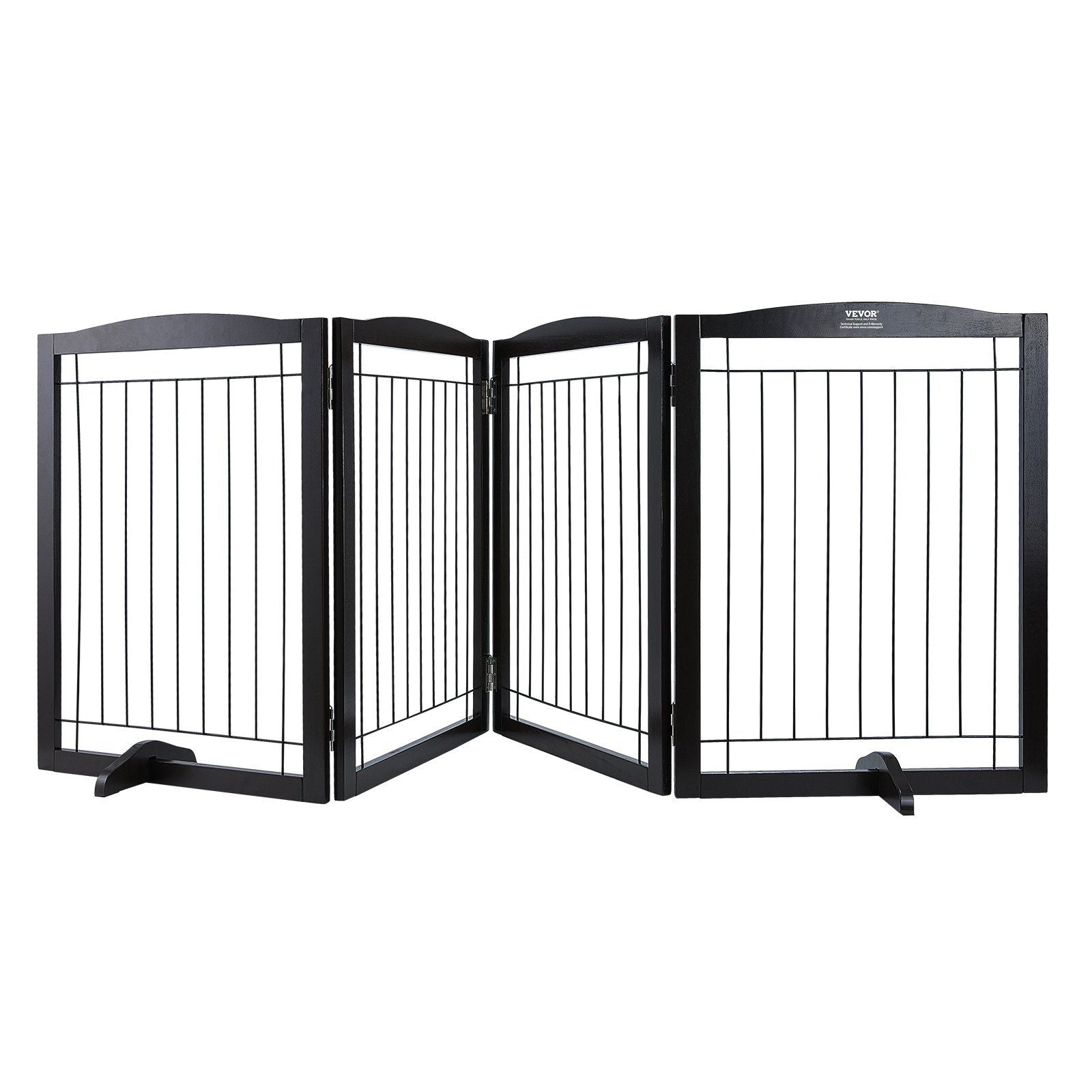 VEVOR Free Standing Dog Gate, 32 H x 96.5 W Freestanding Pet Gate, 4 Panels Foldable Dog Gate for Wide and Narrow Passageways, E