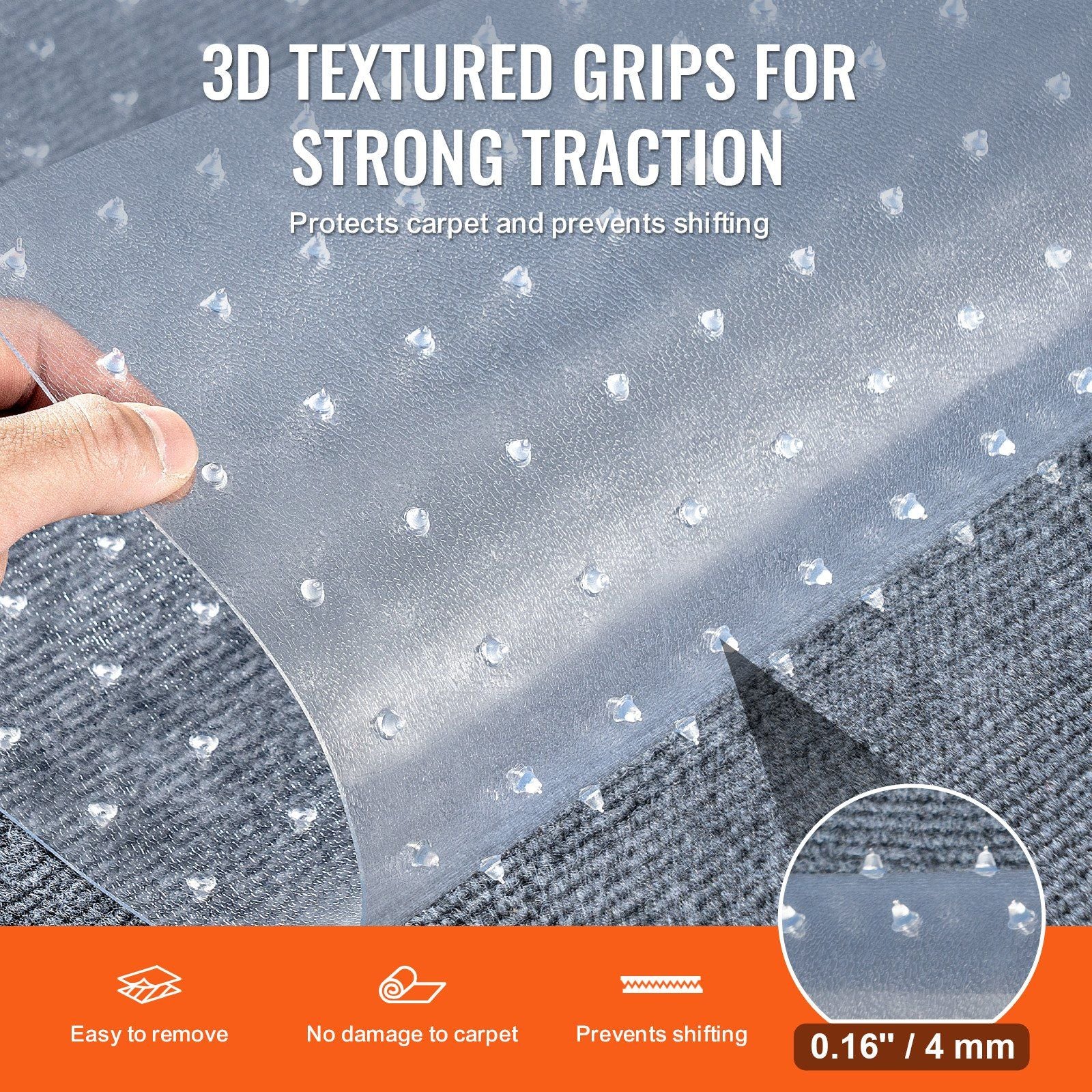Vevor Plastic Carpet Protectors, 24' X 12' Pvc Scratch-Proof Cat Carpet Protector For Doorway, Anti-Slip Cat Scratch Protector Mat, Easy To Cut Carpet Scratch Stopper