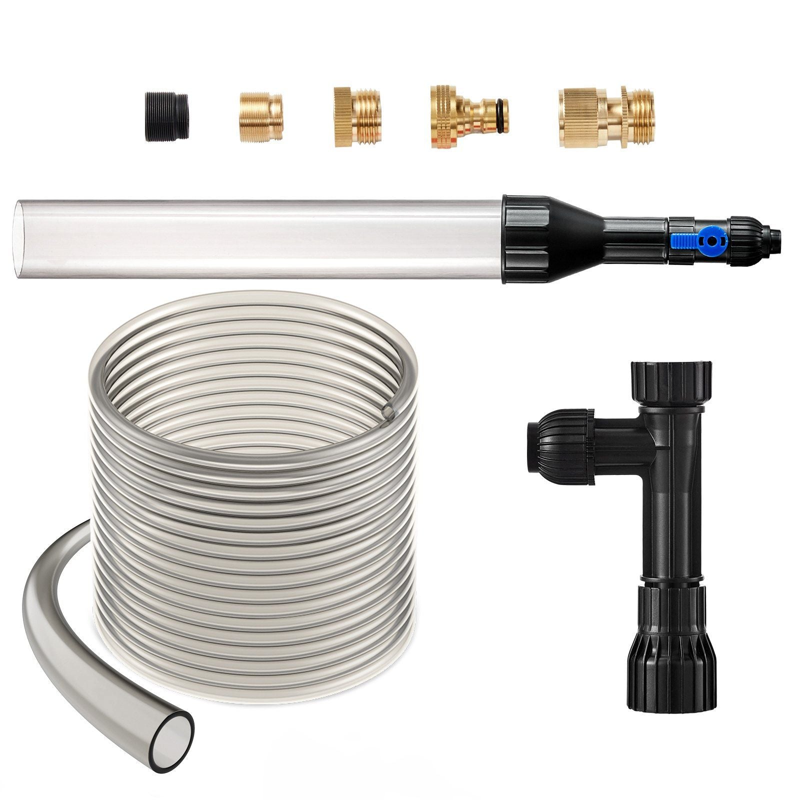 VEVOR Aquarium Vacuum Gravel Cleaner, 50 ft PVC Hose Fish Tank Vacuum Gravel Cleaner, Siphon Fish Tank Cleaner Vacuum, 3 Types o