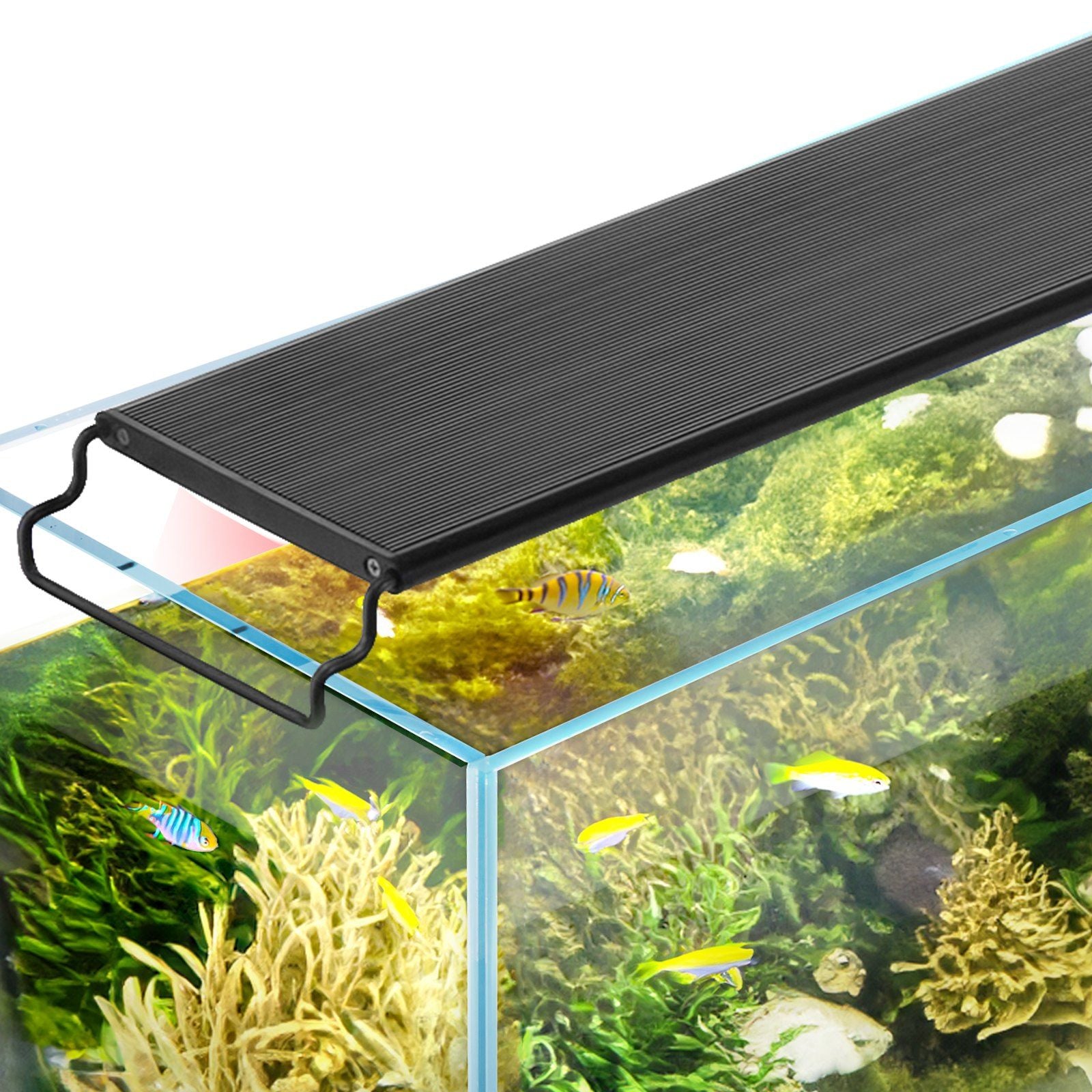 Vevor Aquarium Light With Lcd Monitor, 24W Full Spectrum Fish Tank Light With 24/7 Natural Mode, Adjustable Brightness & Timer - Aluminum Alloy Shell Extendable Brackets For 30'-36' Freshwater Tank