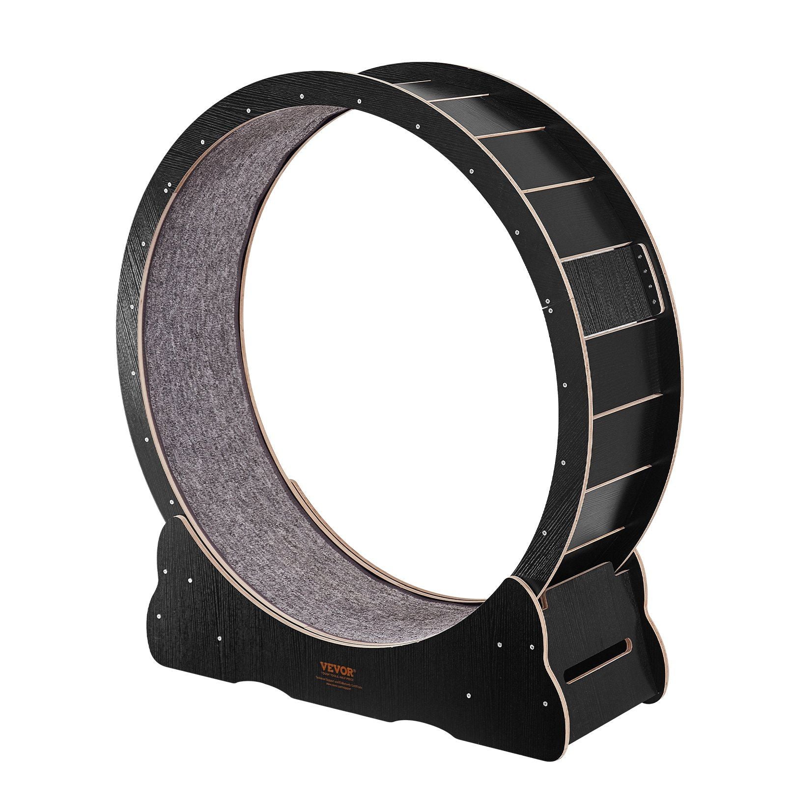 VEVOR 43.3 Cat Wheel Exerciser - Black Indoor Treadmill for Cats, Ultra Low Noise & Detachable Carpet for Fitness & Health