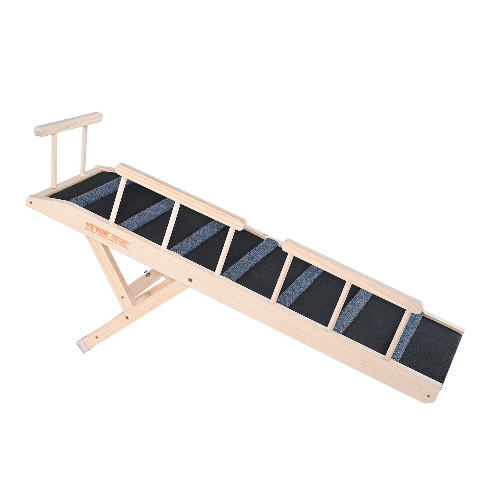 Vevor Dog Ramp, Folding Pet Ramp For Bed, Adjustable Dog Ramp For Small, Large, Old Dogs & Cats, Wooden Pet Ramp With 47.2' Long Ramp, Adjustable From 13.8' To 27.6', Suitable For Couch, Sofa, Car