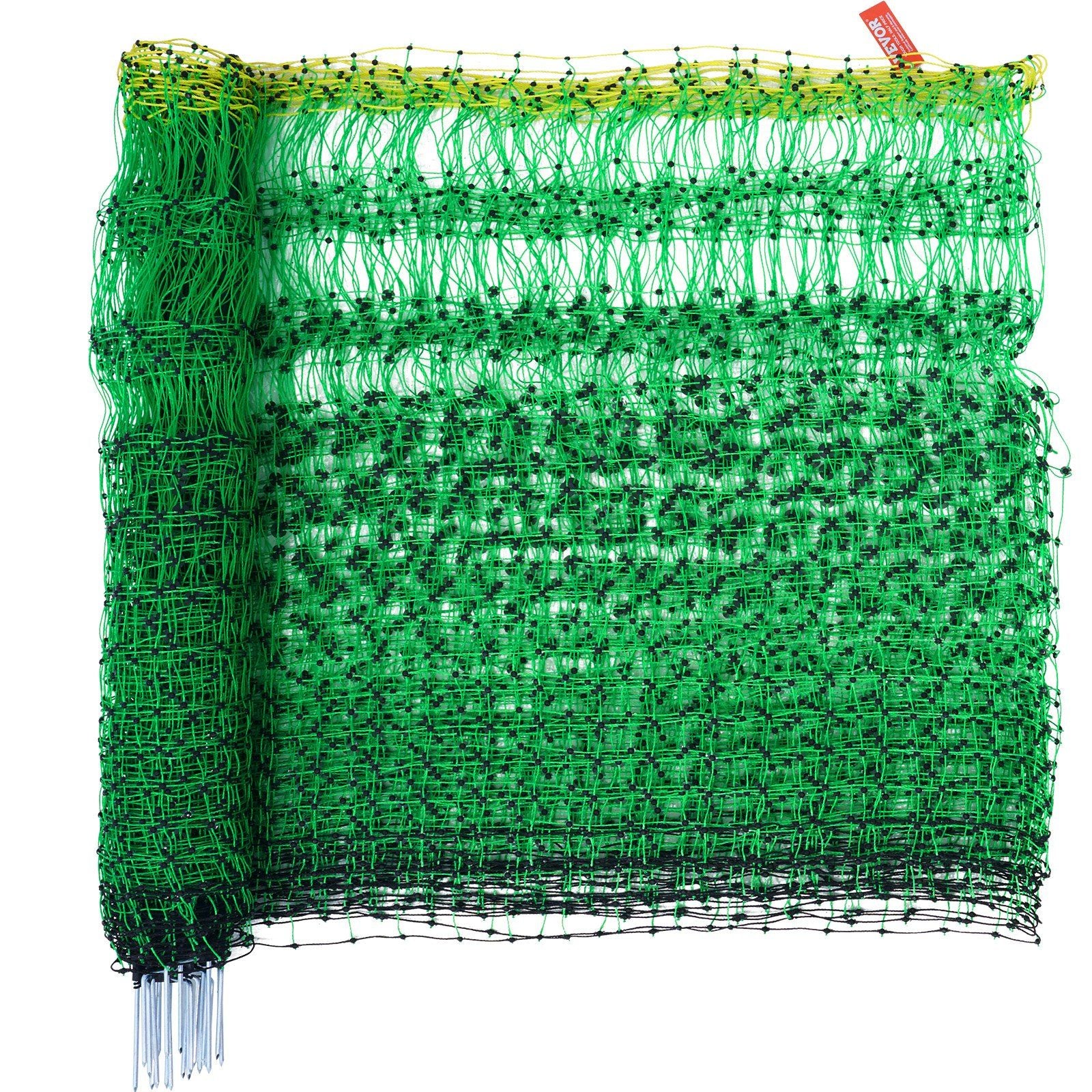 VEVOR Electric Fence Netting, 42 H x 164 L, PE Net Fencing with Posts & Double-Spiked Stakes, Utility Portable Mesh for Goats, 