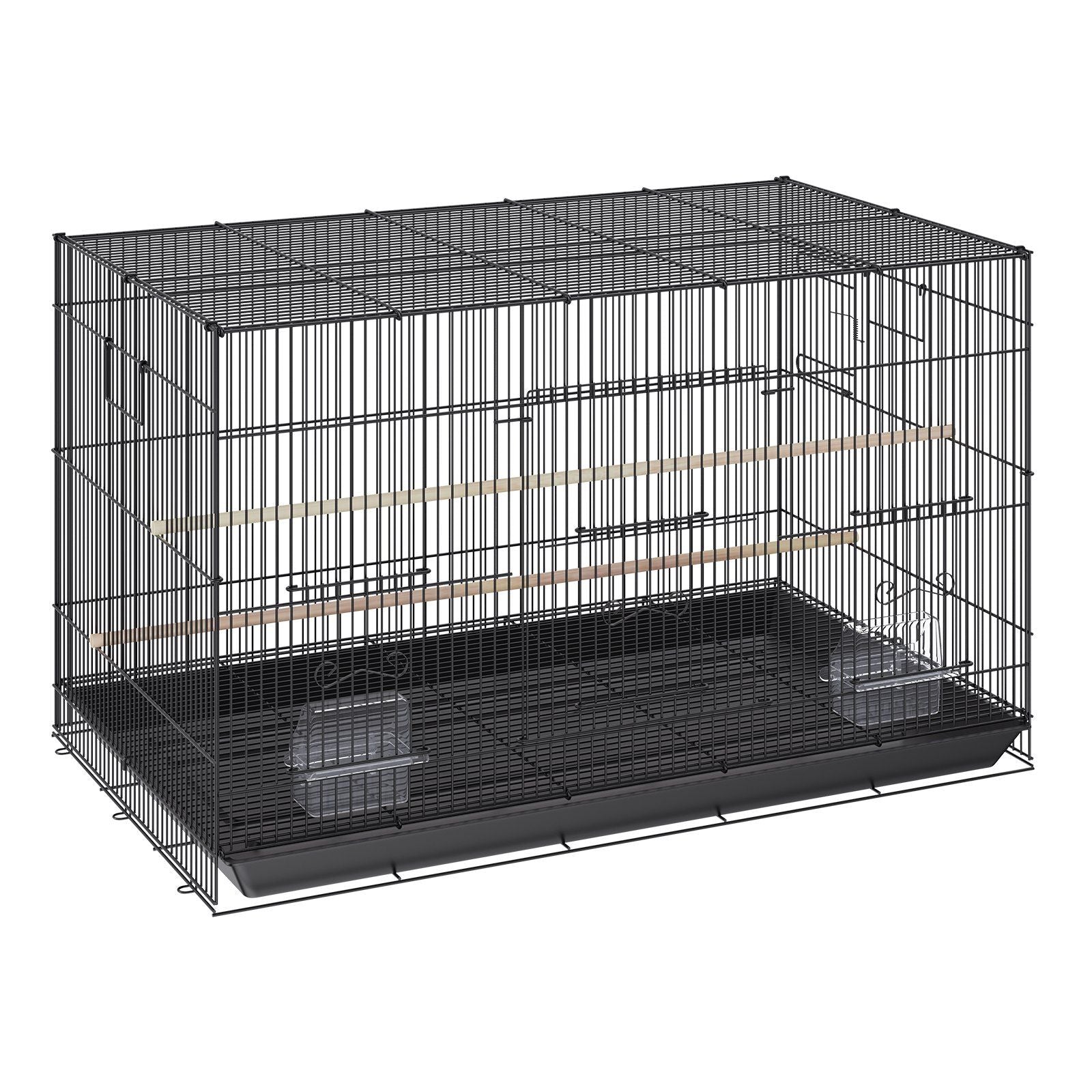 VEVOR 30 inch Bird Cage, Metal Large Parakeet Cages for Cockatiels Small Parrot Budgies Lovebirds Canaries, Pet Bird Cage with R