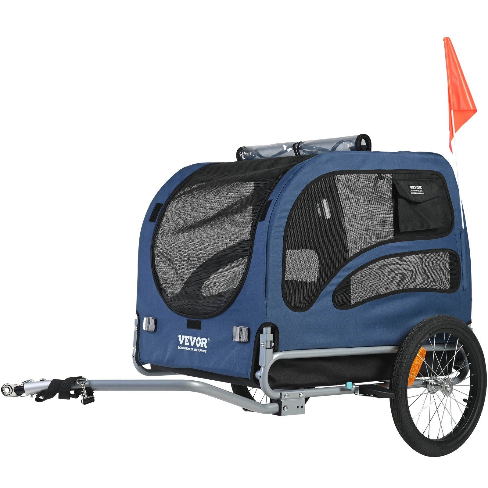 VEVOR Dog Bike Trailer, Supports up to 100 lbs, Pet Cart Bicycle Carrier, Easy Folding Frame with Quick Release Wheels, Universa