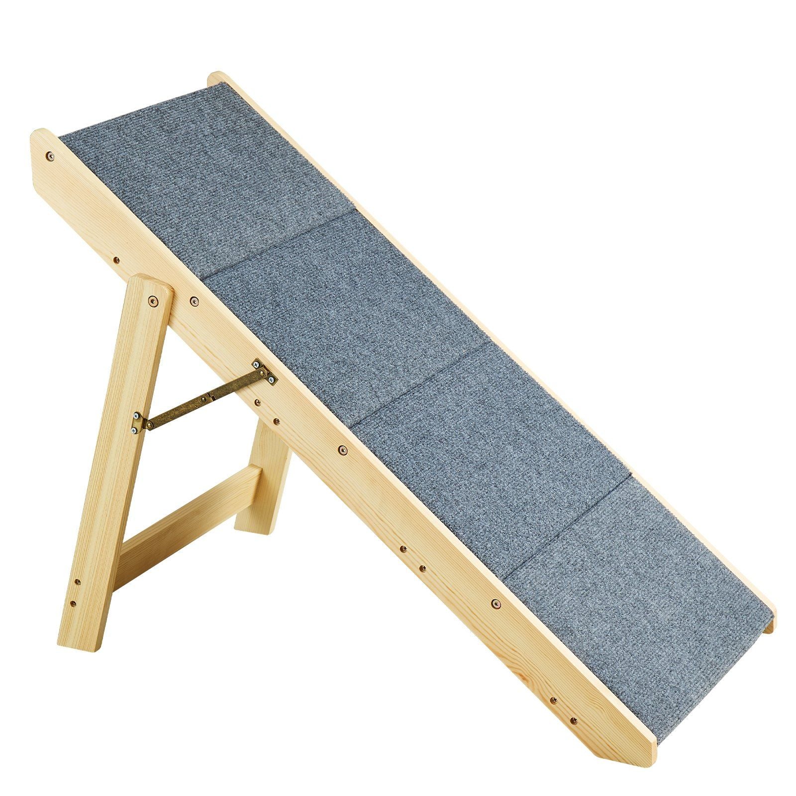 Vevor Wood Pet Stairs/Pet Steps, 2-In-1 Foldable Wooden Dog Stair For Beds, Sofa And Cars, Dog Stairs & Ramp With 4 Steps For Small Medium Large Pet, Up To 150 Lbs