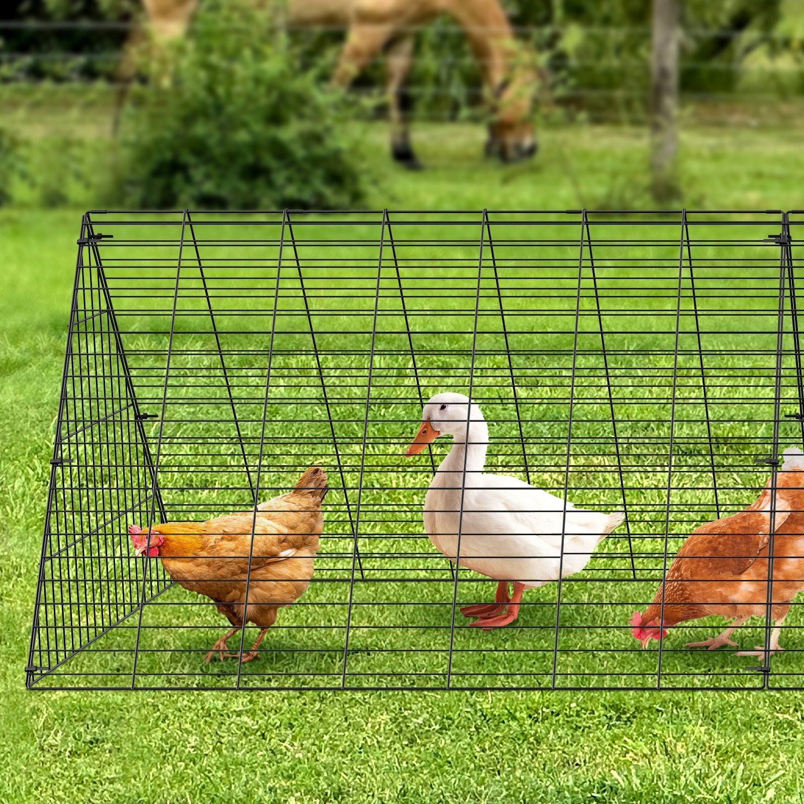 VEVOR Chicken Tunnels, 118.1 x 28 x 24.2 inch (LxWxH) Chicken Tunnels for Yard, Portable Chicken Tunnels for Outside Easy Instal