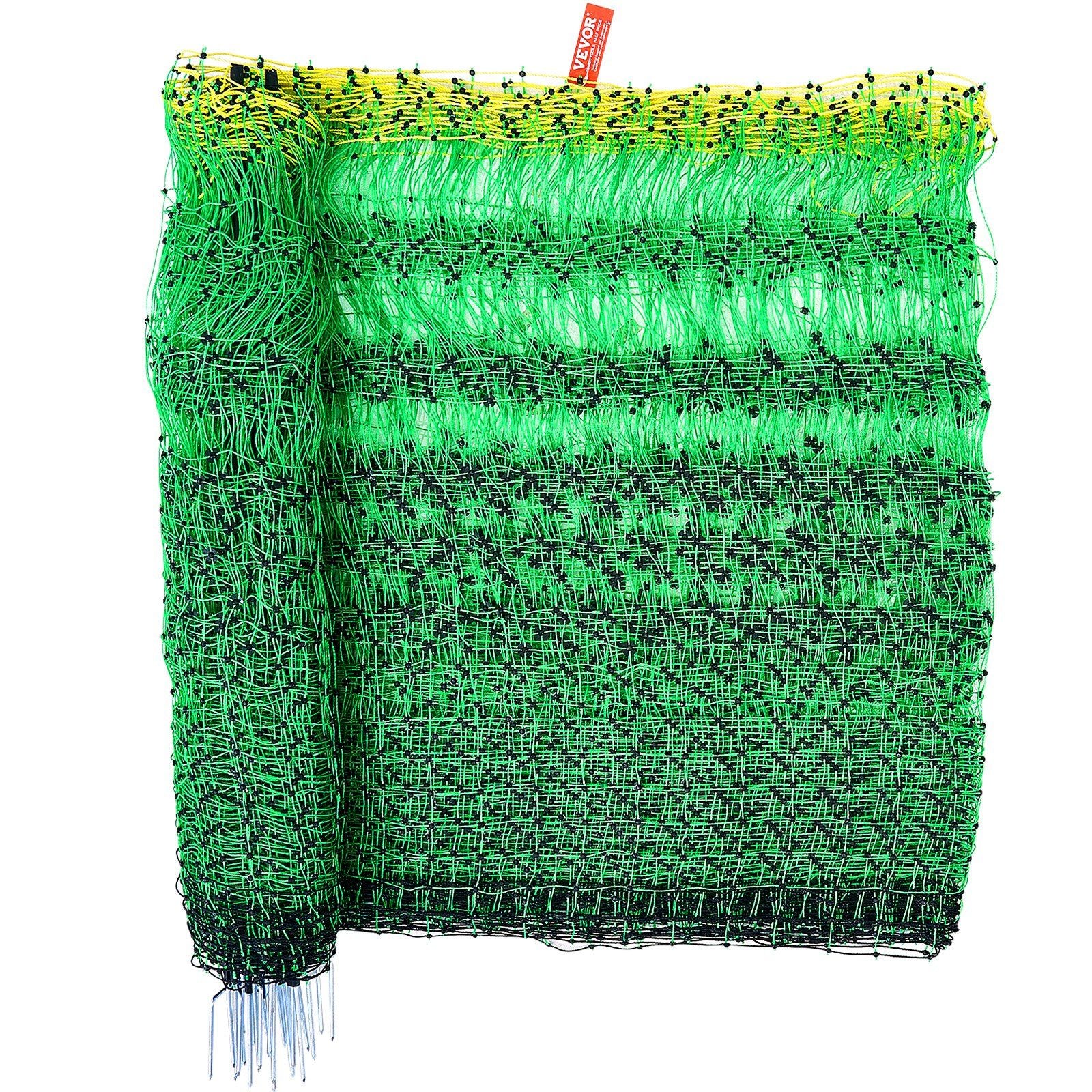 VEVOR Electric Fence Netting, 35 H x 164 L, PE Net Fencing with Posts & Double-Spiked Stakes, Utility Portable Mesh for Goats, 