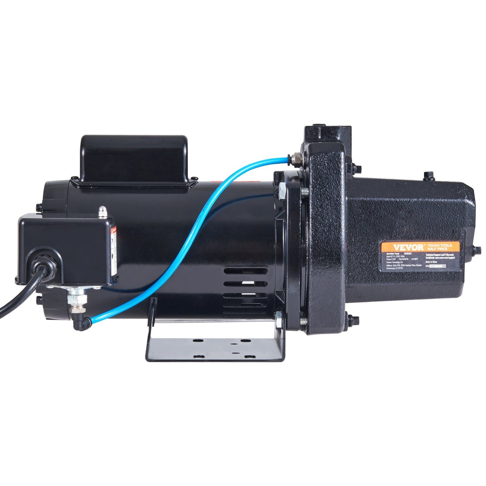 VEVOR 1.5 HP Cast Iron Sprinkler/Irrigation Pump, 115/230 Volt, 66 GPM 3450 RPM Shallow Well Jet Water Pump Booster, 1 NPT Out