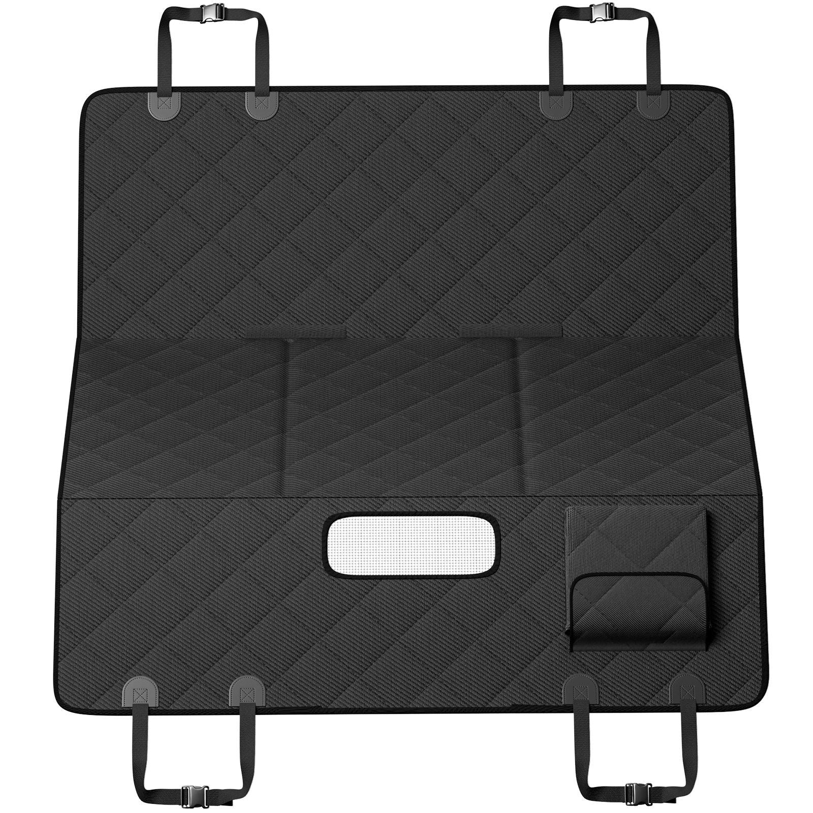 Vevor Dog Car Seat Cover For Back Seat, 54 X 26.5 In Waterproof, 600D Heavy Duty Pet Car Seat Protectors With Mesh Window And Storage Pocket, Scratchproof Soft Backseat Dog Hammock Mat For Suv