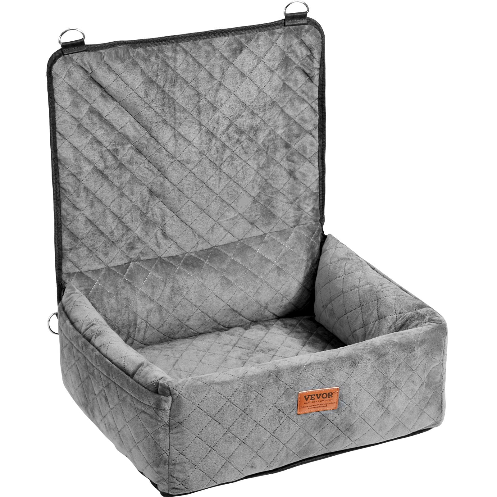 Vevor Dog Booster Car Seat Pet Car Seat For Small Medium Dog Up To 40 Lbs Gray