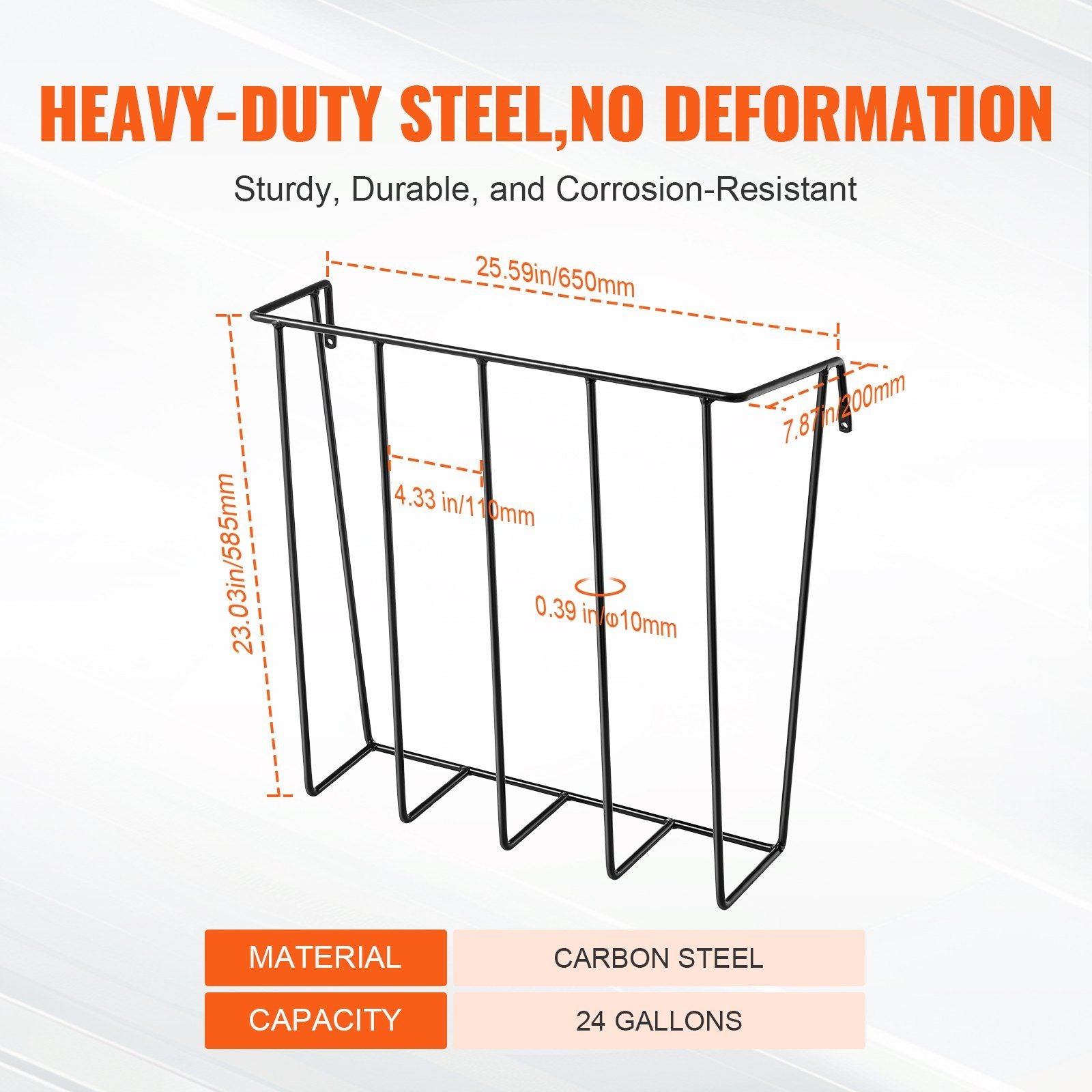 Vevor Livestock Hay Feeder, 24 Gallons Large Capacity, Heavy-Duty Steel Goat Hay Rack, 27'' Long Wall Mounted Horse Hay Holder, Multiple Sided Feeding Rack For Sheep Farm Livestock Indoor Outdoor