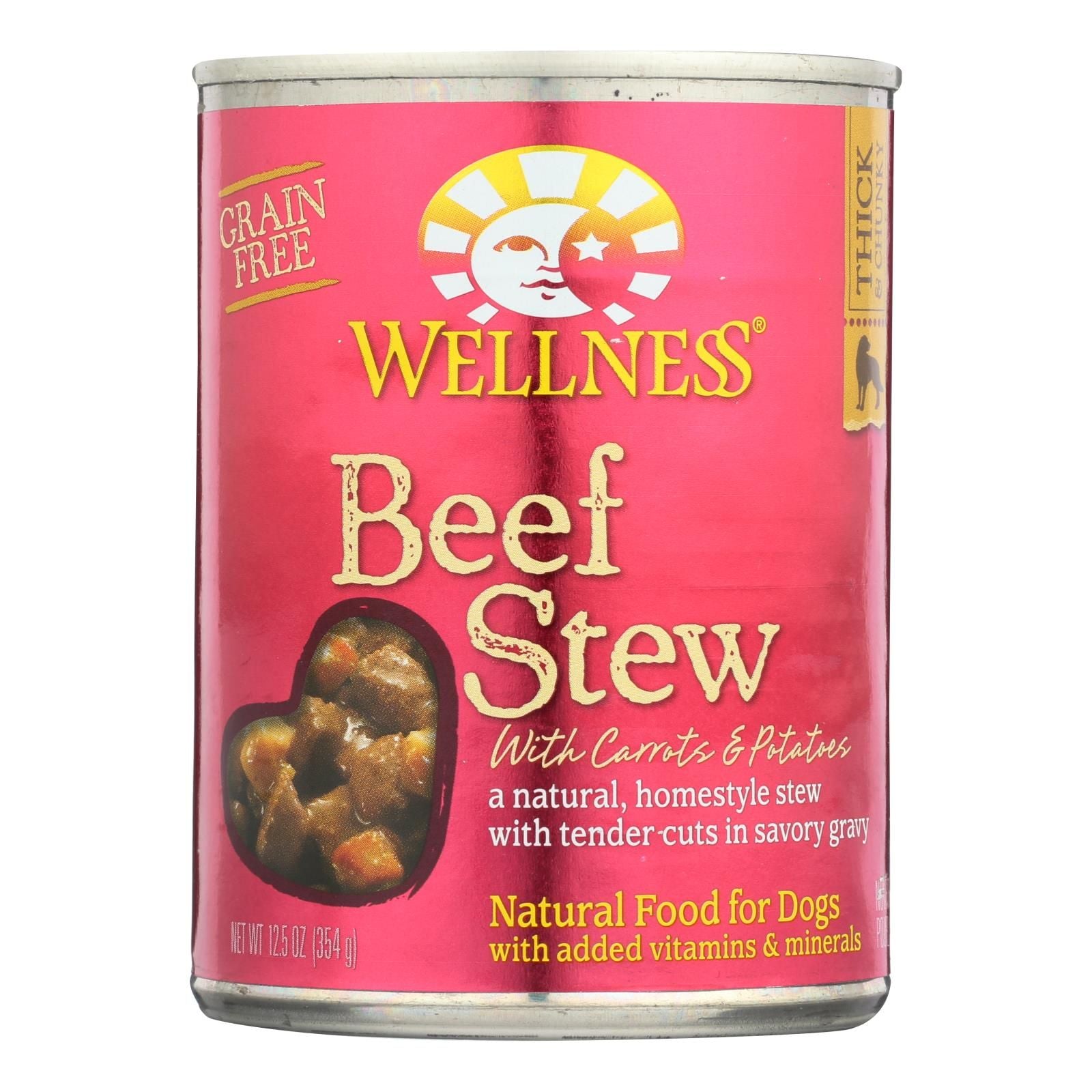 Wellness Pet Products Dog Food - Beef with Carrot and Potatoes - Case of 12 - 12.5 oz.(D0102HXKIA6.)