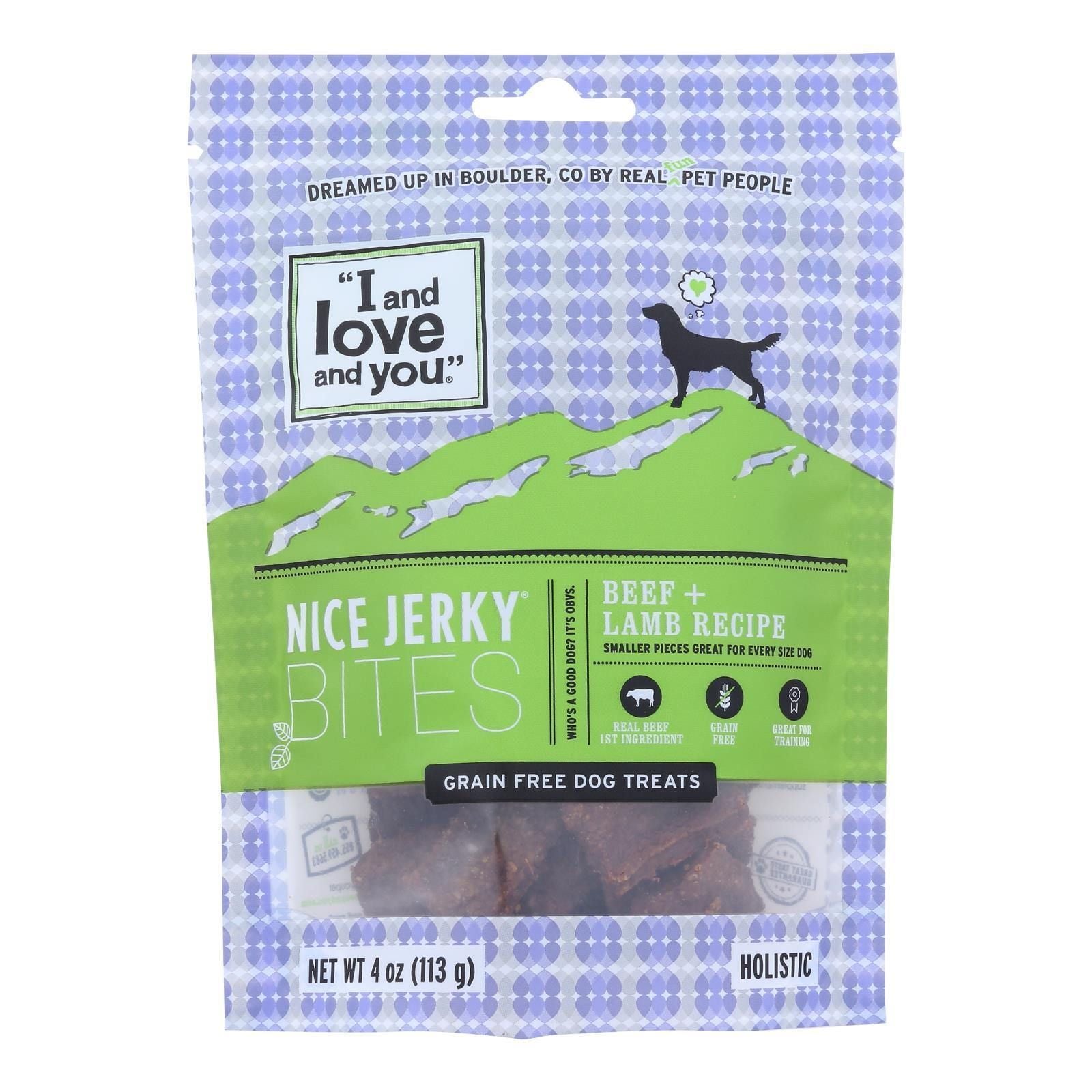 I And Love And You Nice Beef + Lamb Jerky Bites Dog Treats - Case of 6 - 4 OZ(D0102HXPQZW.)