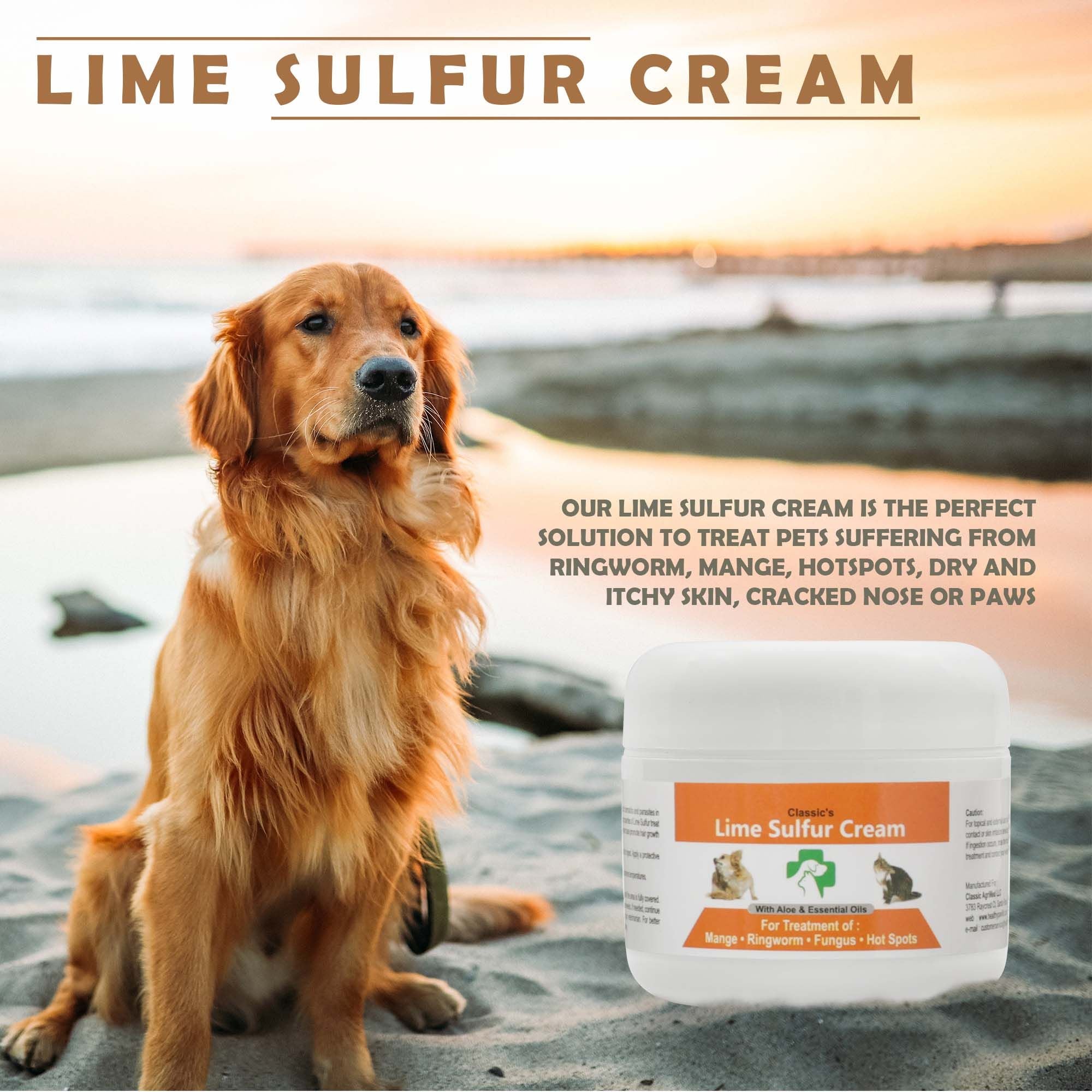 Healthy Paw Life Lime Sulfur Pet Skin Cream 2 oz - Soothing Treatment for Itchy Dry Skin in Dogs, Cats, Puppies, Kittens, Horses