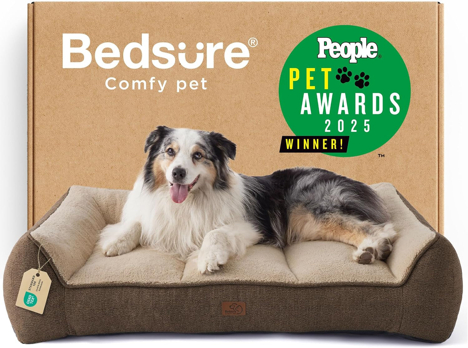 Bedsure Supportmax Orthopedic Dog Bed – Extra-Thick Bolster Sofa