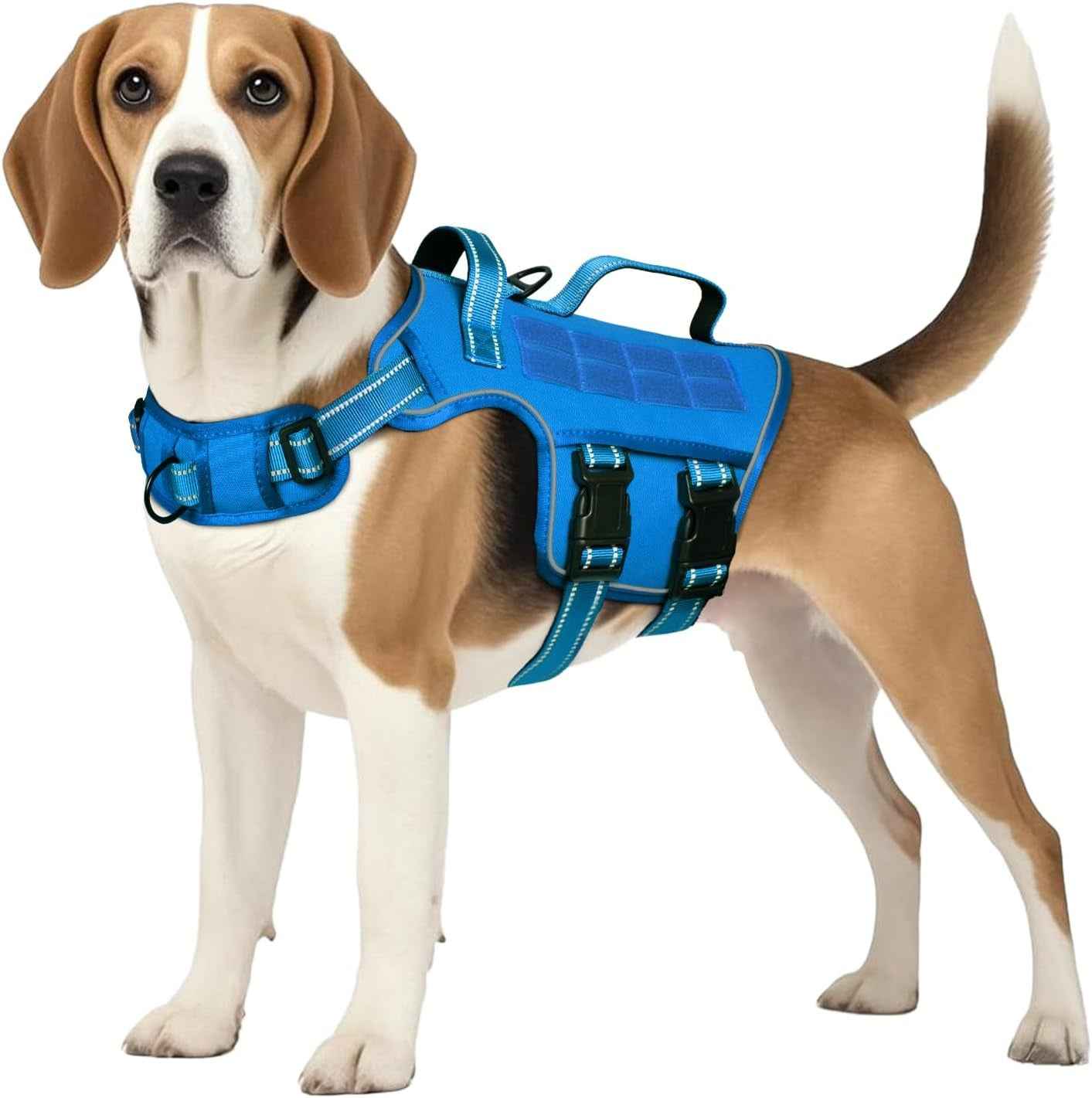 Tactical Dog Harness MOLLE Vest – Camo, S–XL, No-Pull