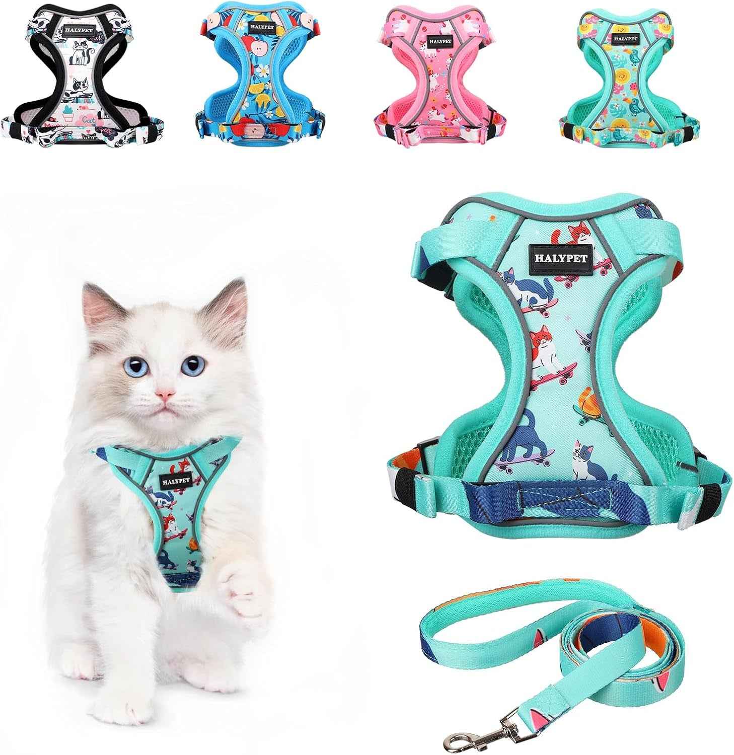 Escape-Proof Cat Harness & Leash Set with 59-Inch Leash, XS–M